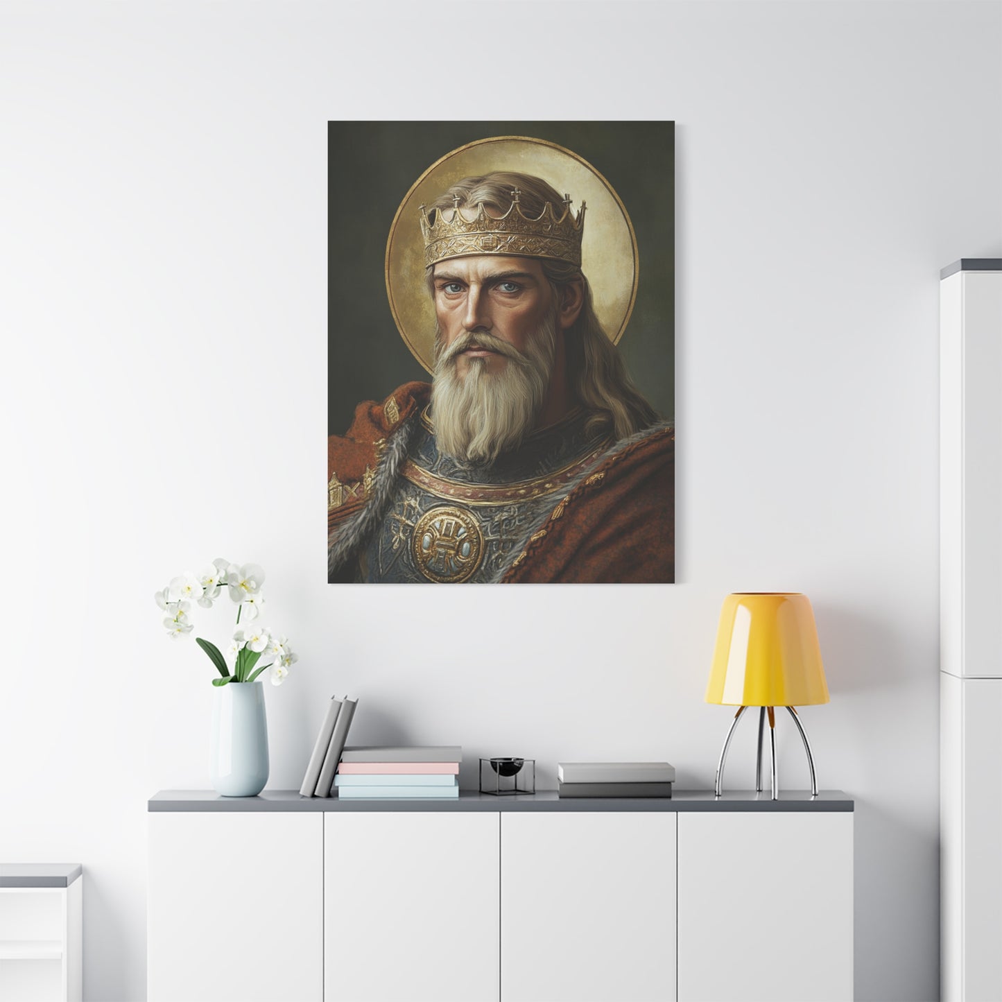 Ready to Hang - St. Olaf of Norway Catholic Canvas Wall Art, Christian Decor