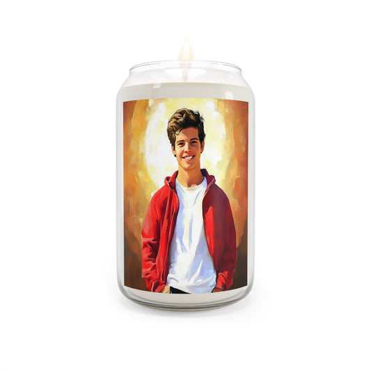 Blessed Carlo Acutis Catholic Serenity Scented Candle, 13.75oz | Relaxation Gift, Home Decor, Calm Atmosphere, Religious Decor