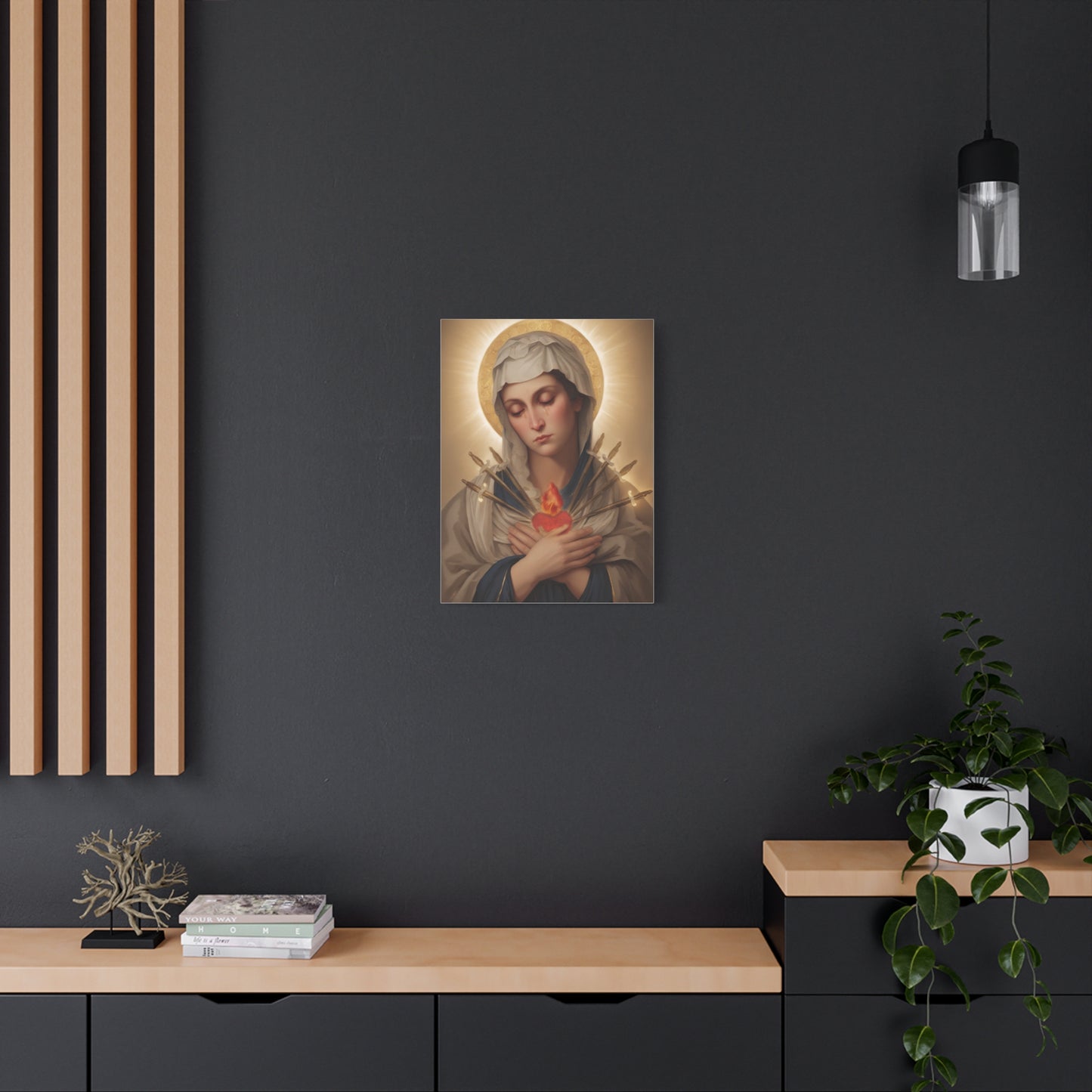 Ready to Hang - Mary Our Lady Of Sorrows Catholic Canvas Wall Art, Christian Decor