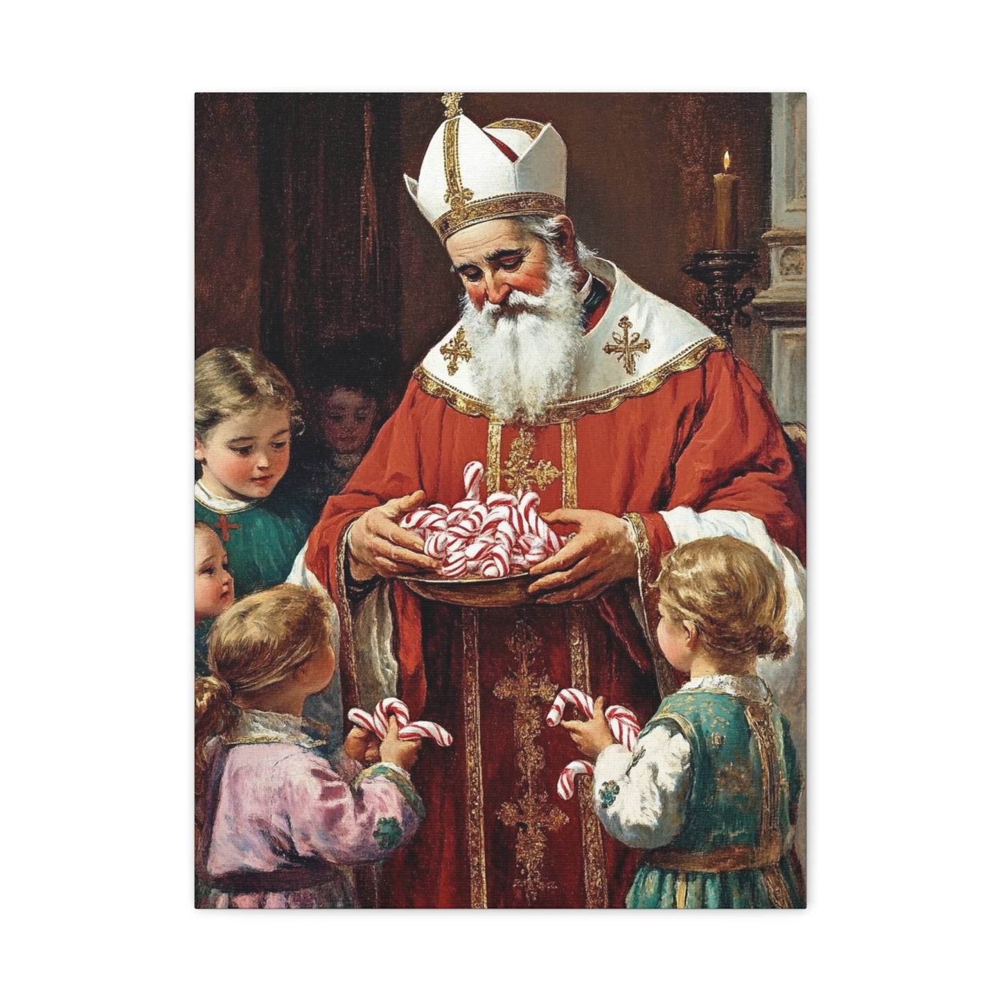 St. Nicholas of Bari - St. Nicholas of Myra Canvas Wall Art, Christian Decor