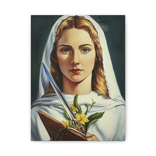 St. Dymphna Catholic Canvas Wall Art, Christian Decor