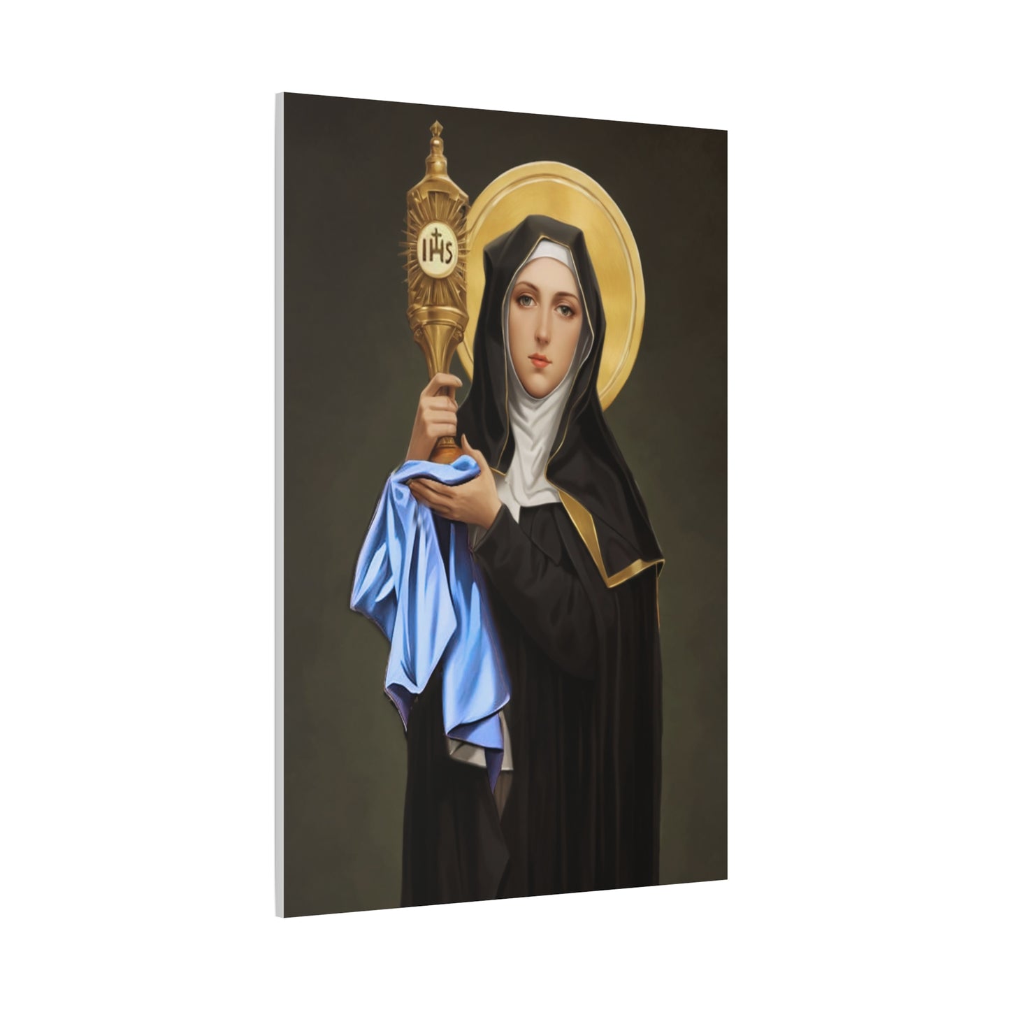 St. Clare of Assisi saint Catholic Canvas Wall Art, Christian Decor