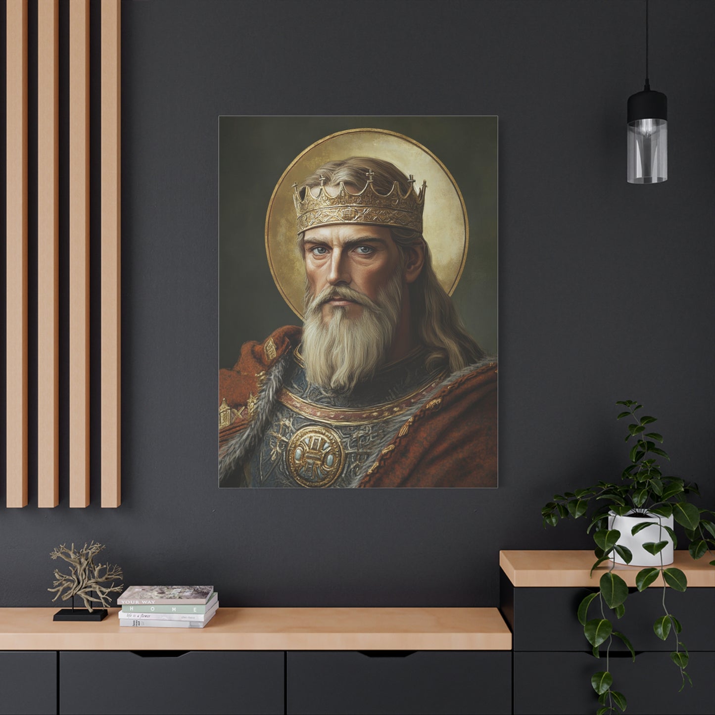 Ready to Hang - St. Olaf of Norway Catholic Canvas Wall Art, Christian Decor