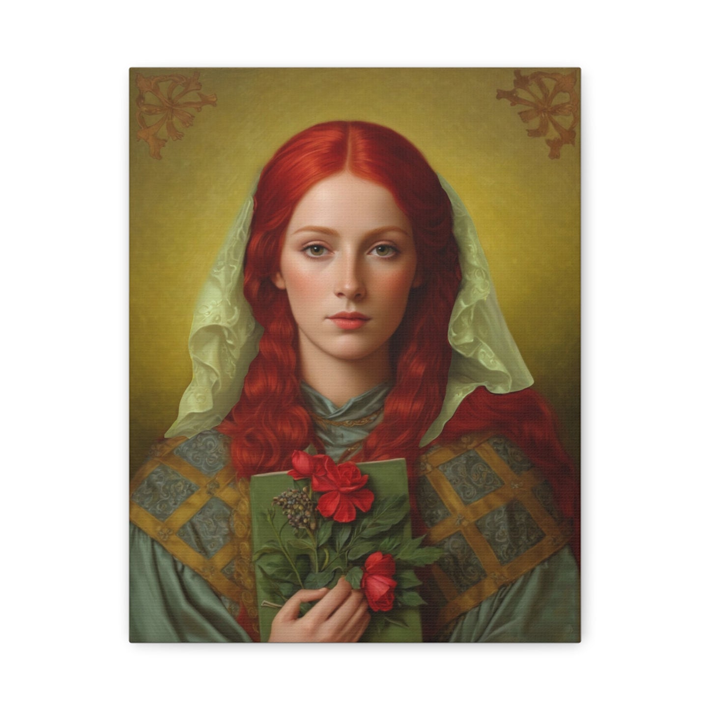 St. Dymphna Catholic Canvas Wall Art, Christian Decor