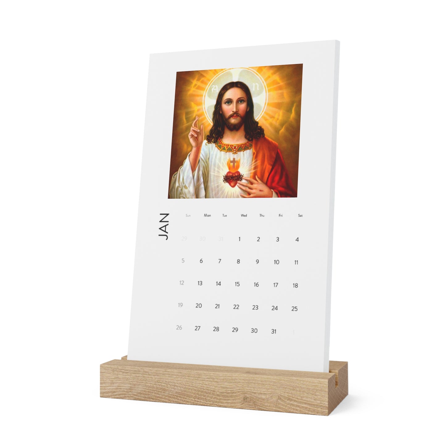 Wall Calendar 2025, Sacred Heart Jesus, Religious Desk Planner, Christian Home Decor, Catholic Gifts, Spiritual Office Organizer, Vertical