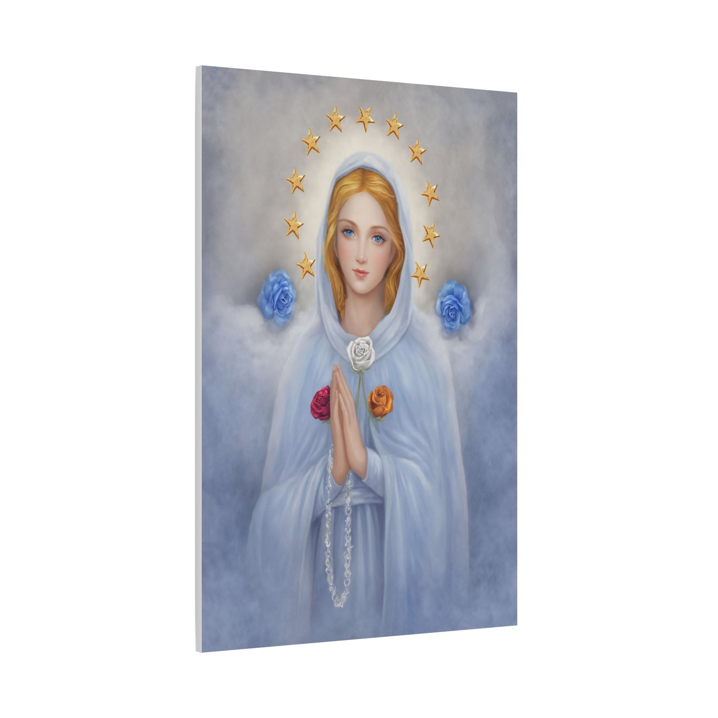 Rosa Mystica Mary Catholic Canvas Wall Art, Christian Decor
