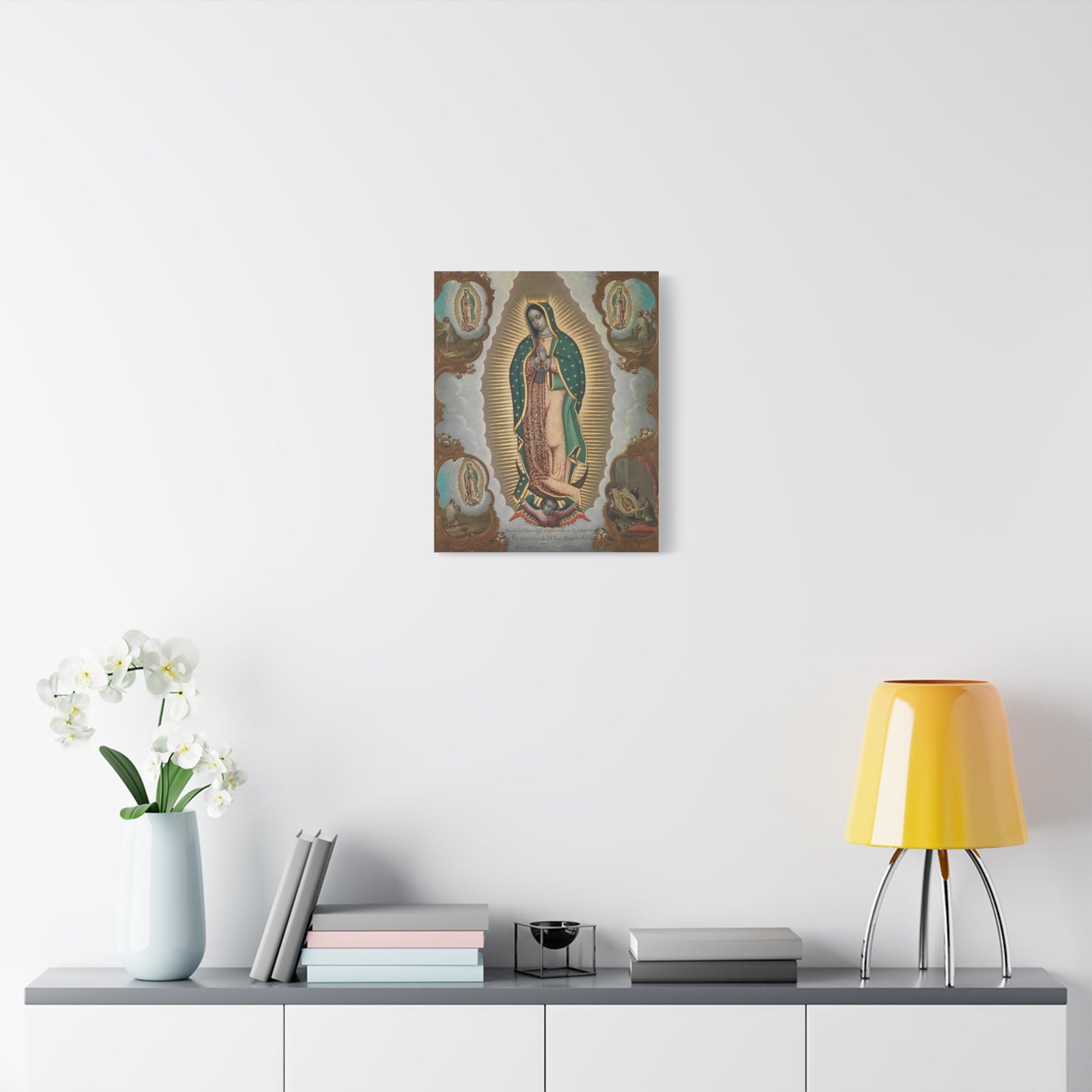 The Virgin of Guadalupe with the Four Apparitions Catholic HQ Print on Canvas Ready To Hang - Virgin Mary Canvas