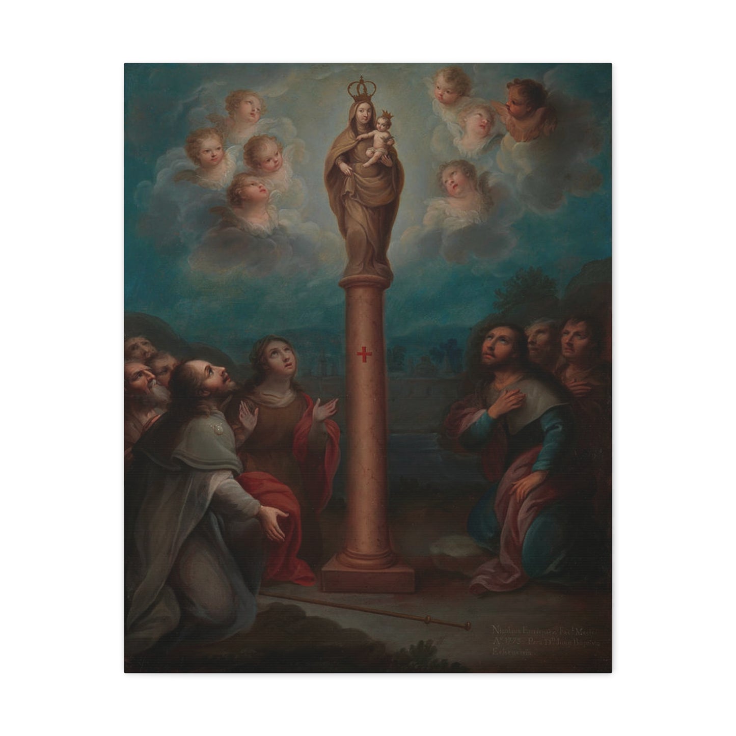 The Apparition of the Virgin of El Pilar to St. James Catholic HQ Print on Canvas Ready To Hang - Virgin Mary Canvas