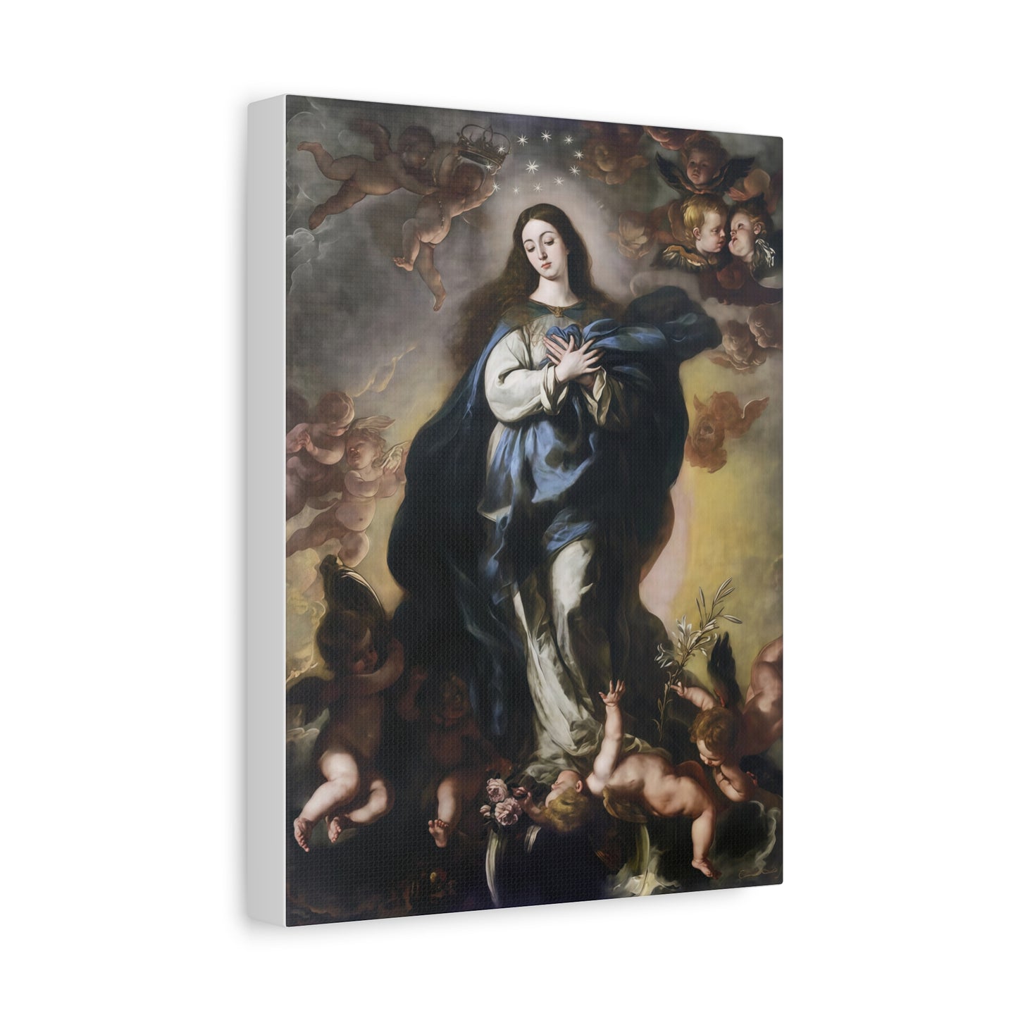 Ready To Hang - Our Lady Mother Mary Immaculate Conception Catholic Canvas Wall Art, Christian Decor