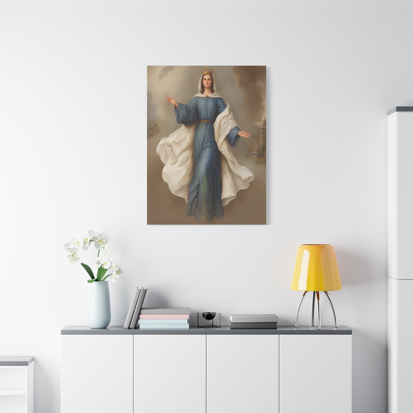 Mother Mary Our Lady of Knock Catholic Canvas Wall Art, Christian Decor