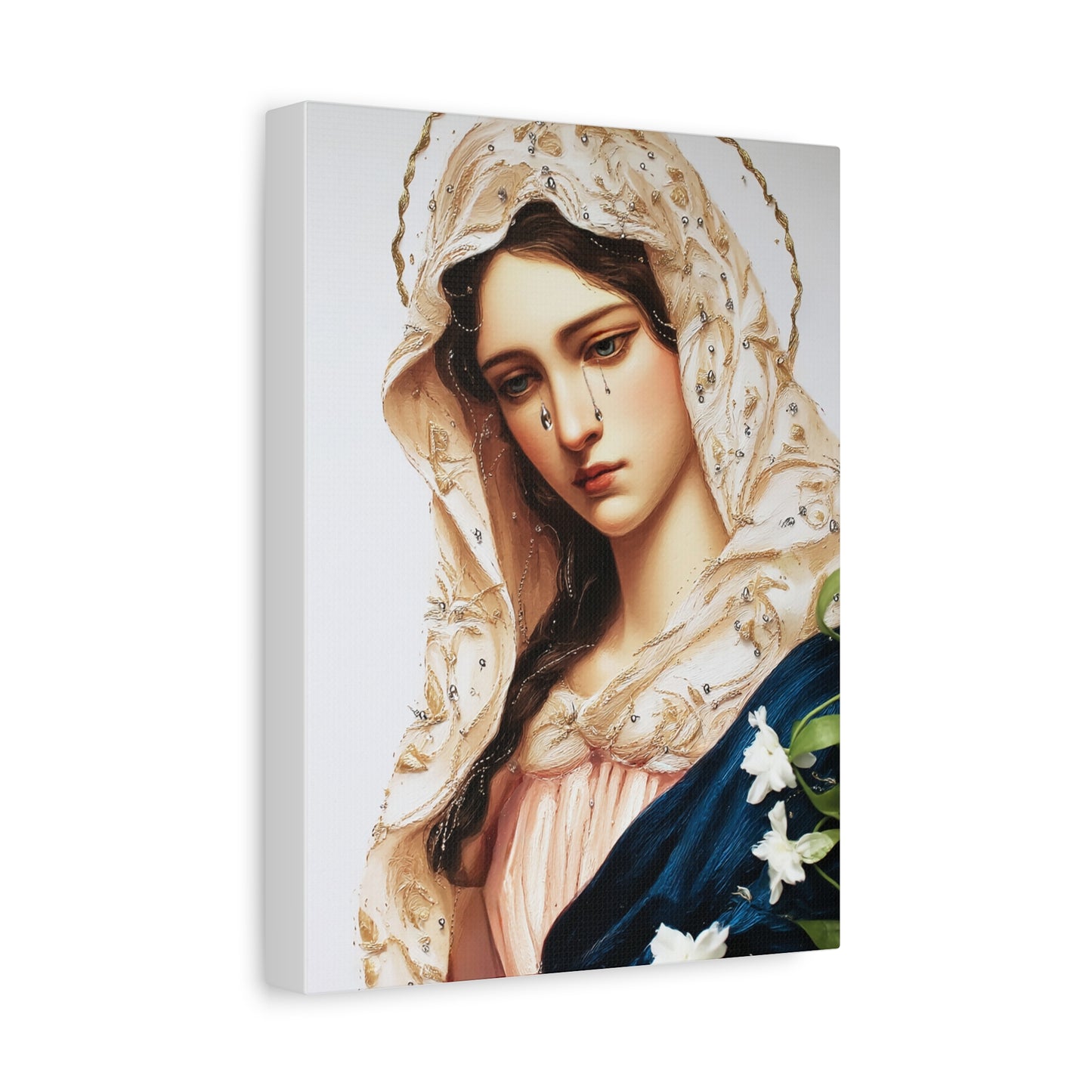 Ready to Hang - Our Lady Tears Catholic Canvas Wall Art, Christian Decor
