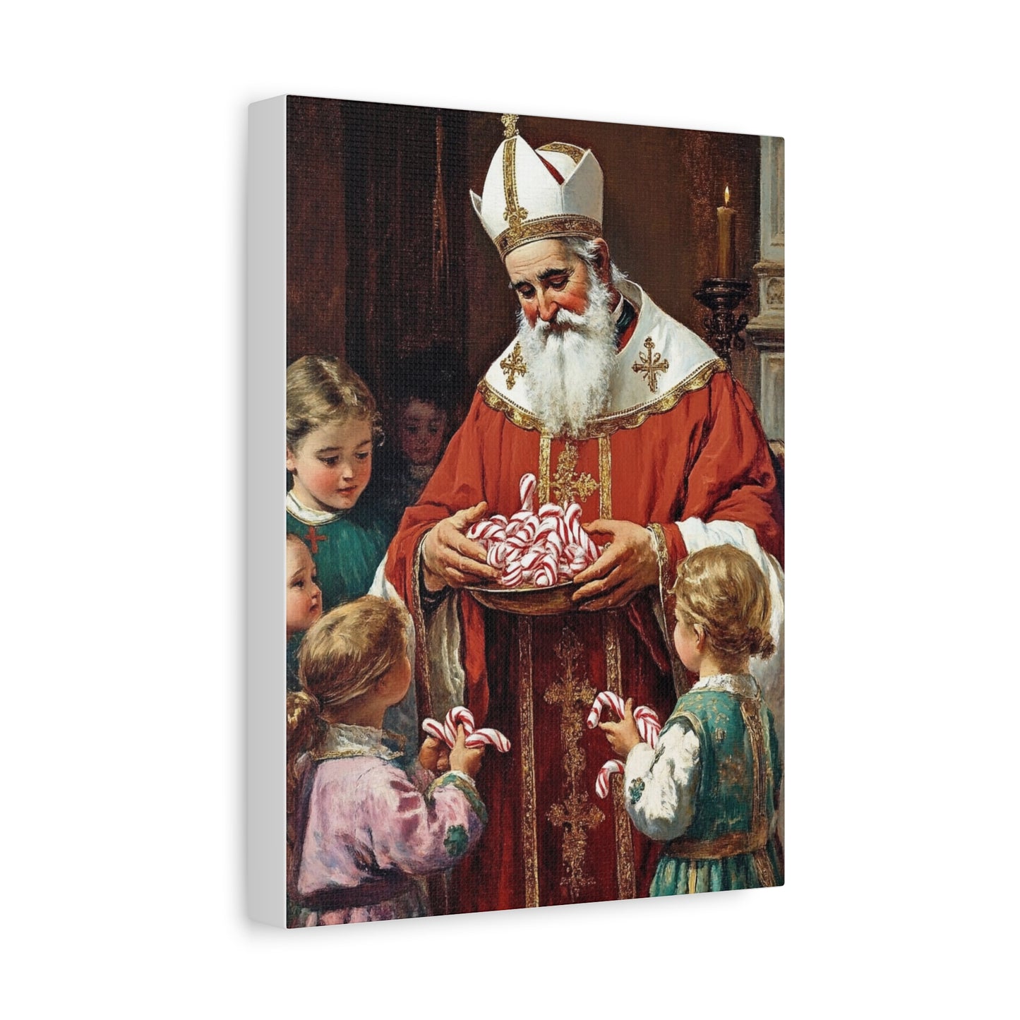St. Nicholas of Bari - St. Nicholas of Myra Canvas Wall Art, Christian Decor