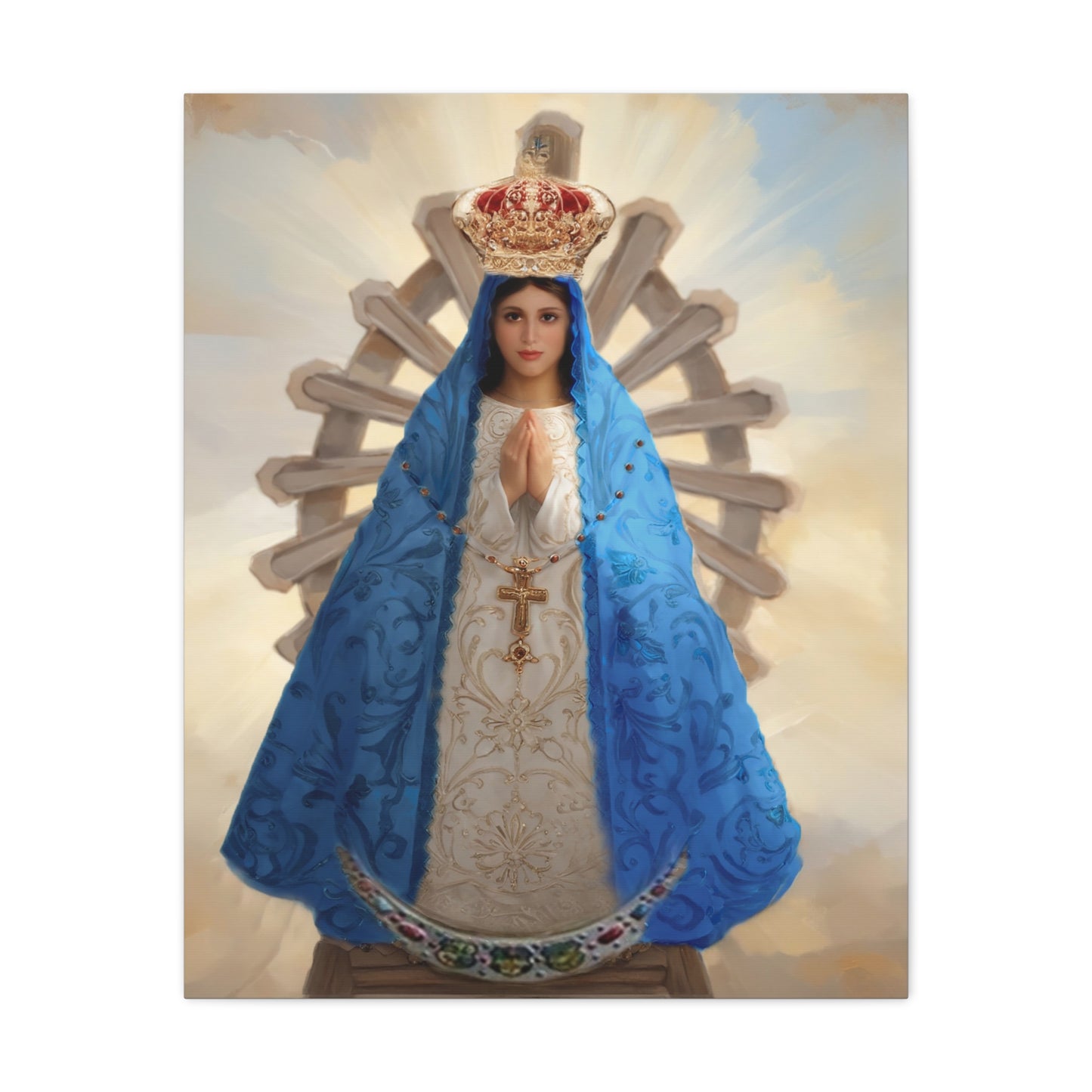 Ready to Hang - Our Lady of Lujan Virgin Mary Catholic Canvas Wall Art, Christian Decor