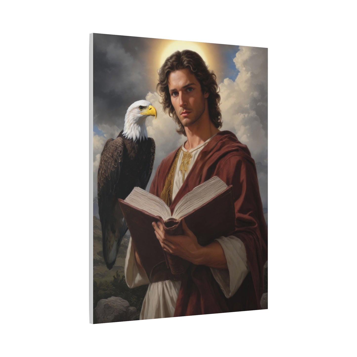St. John the Evangelist Catholic Canvas Wall Art, Christian Decor