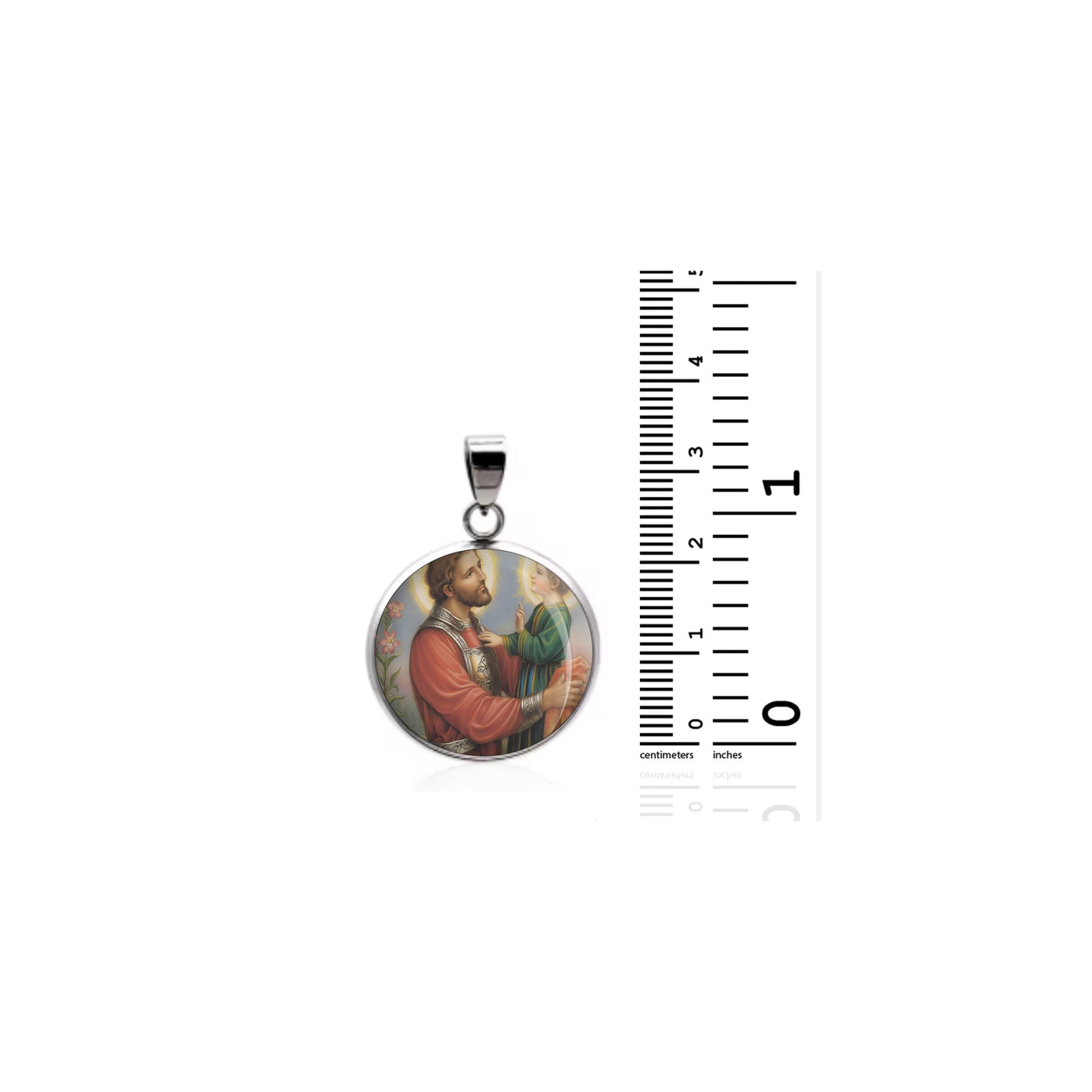 Saint Joseph The Betrothed Catholic sterling silver 925 Christian Medal Patron image 1