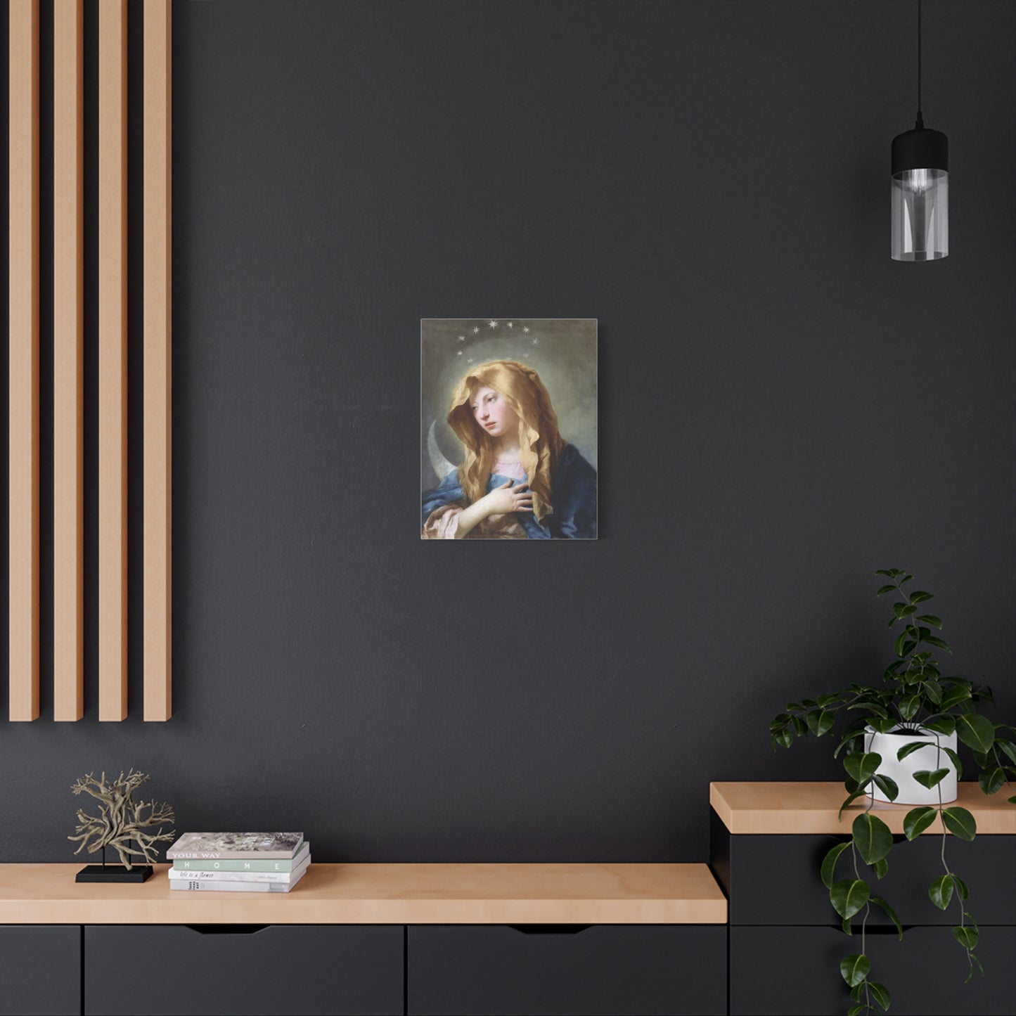 Ready To Hang - Mother Mary Immaculate Conception Art Catholic Canvas Wall Art, Christian Decor