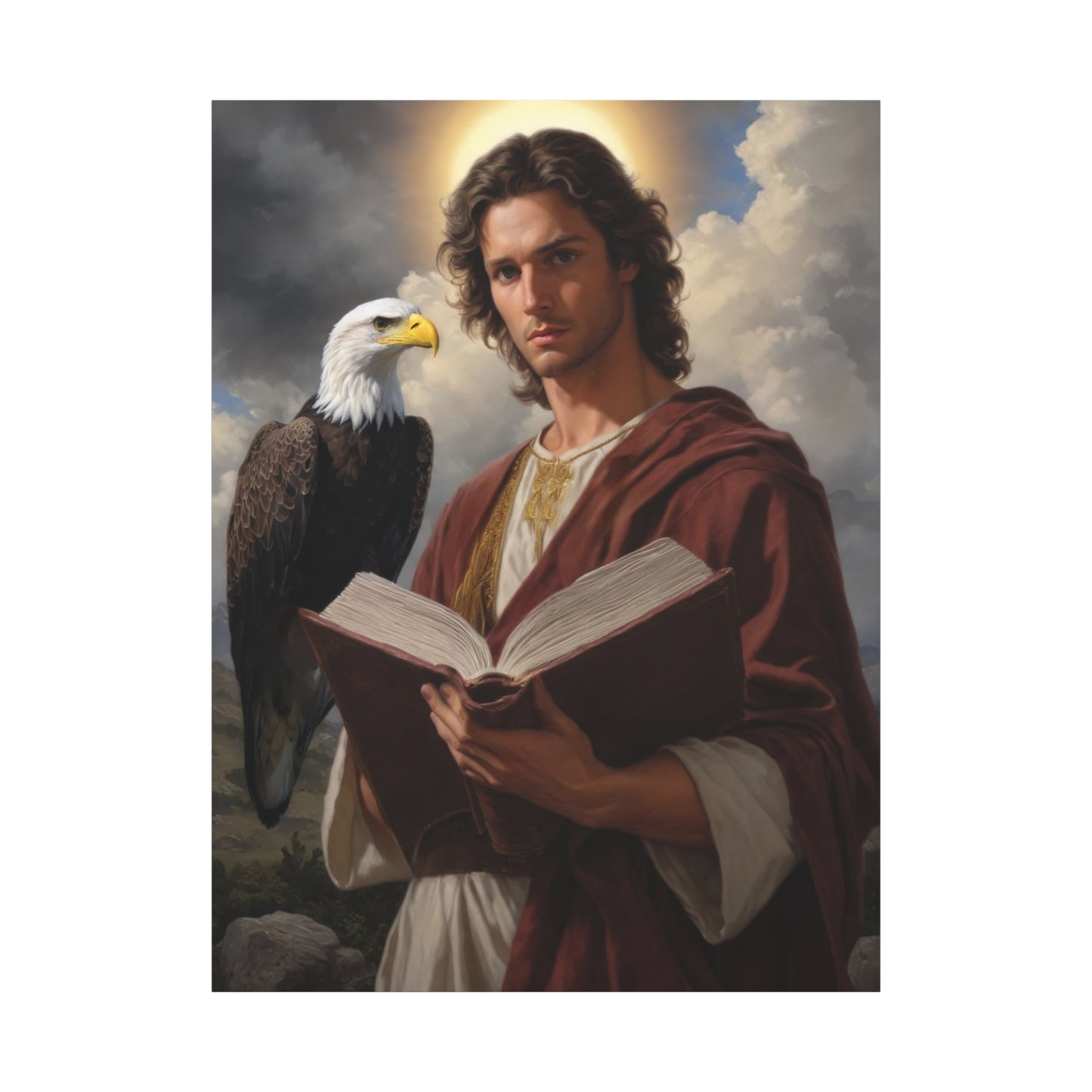 St. John the Evangelist Catholic Canvas Wall Art, Christian Decor