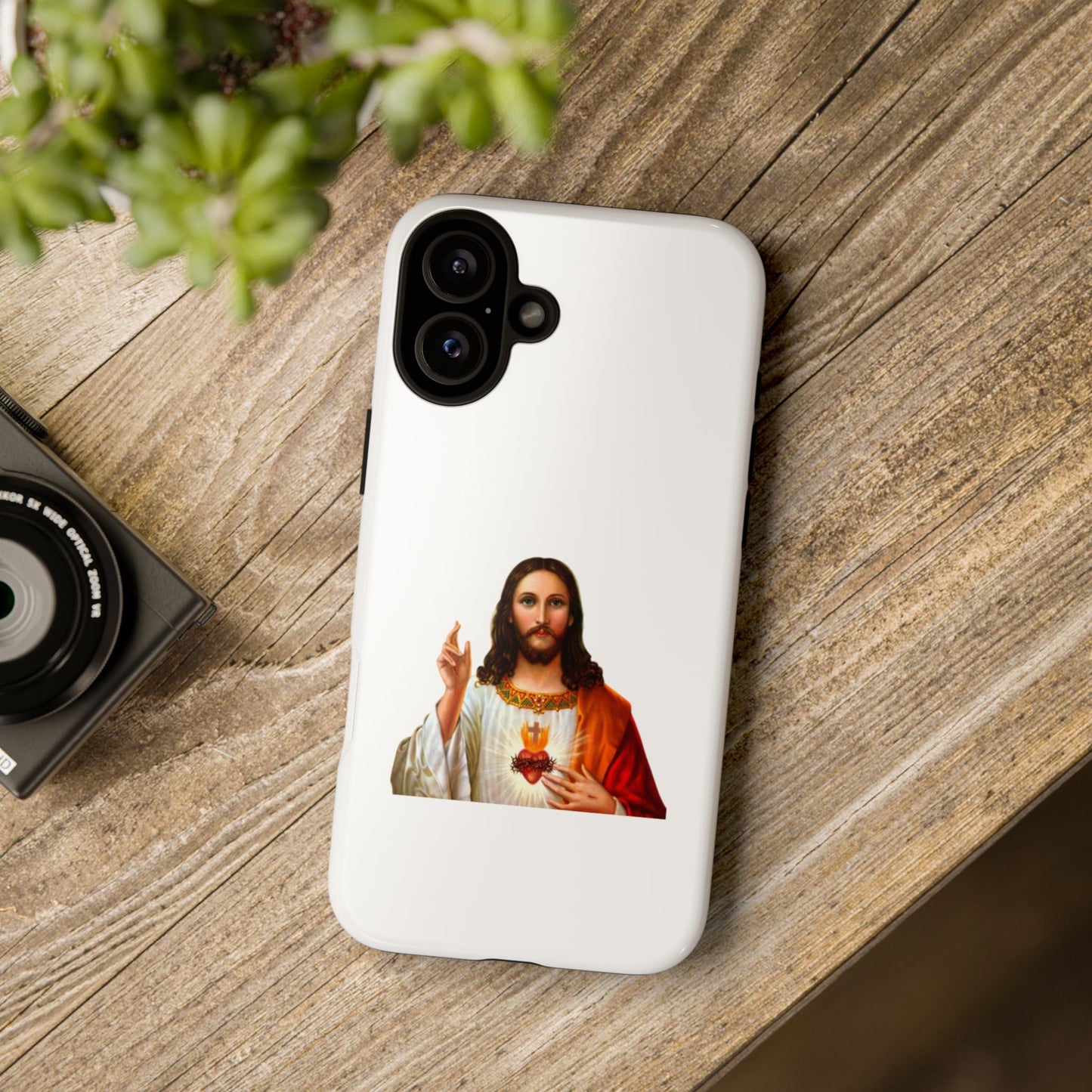 Artistic Phone Case Featuring Jesus, Tough Phone Case, Christian Gift, Religious Phone Cover, Inspirational Phone Accessory, Unique Jesus