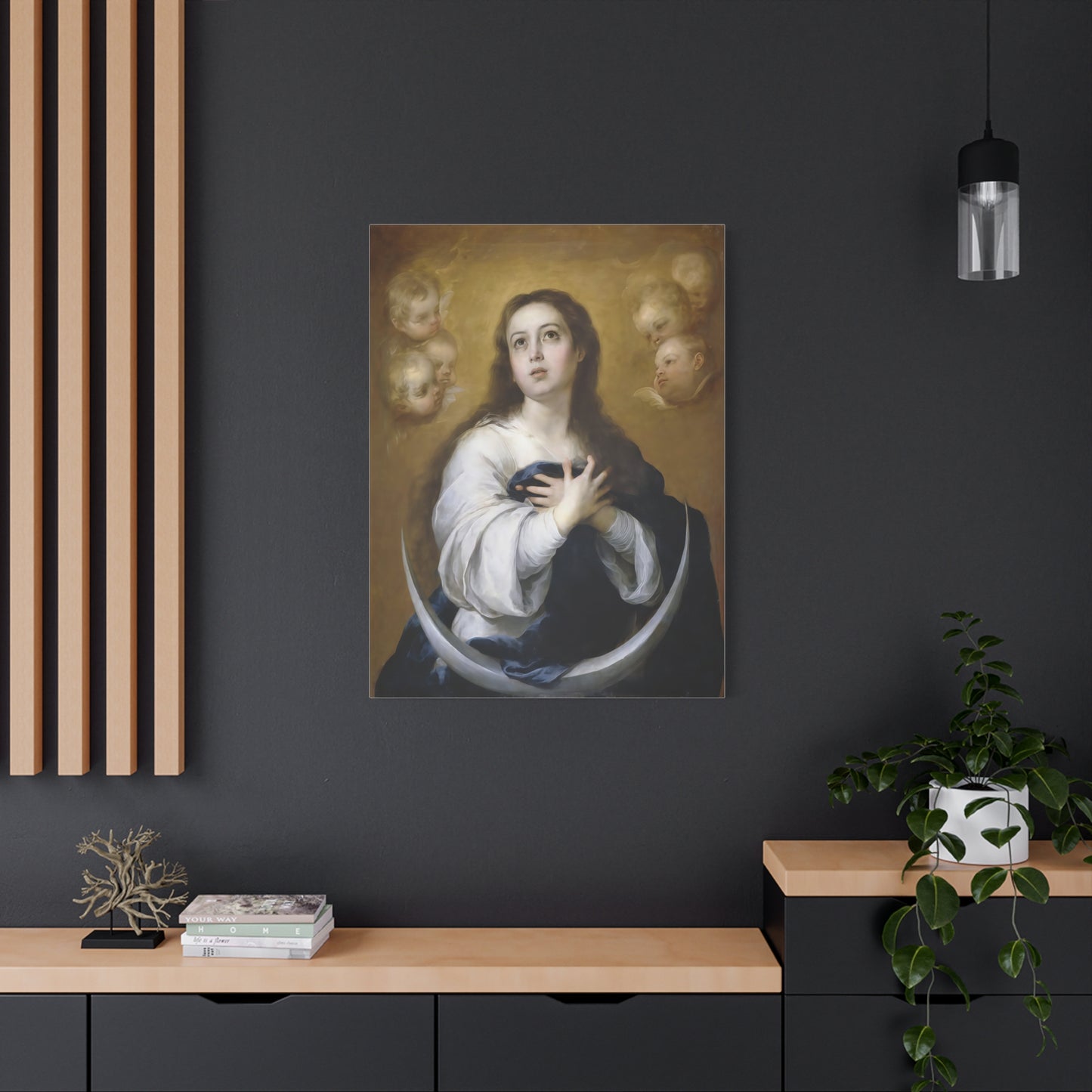 Ready to Hang - Immaculate Conception Virgin Mary Catholic Canvas Wall Art, Christian Decor
