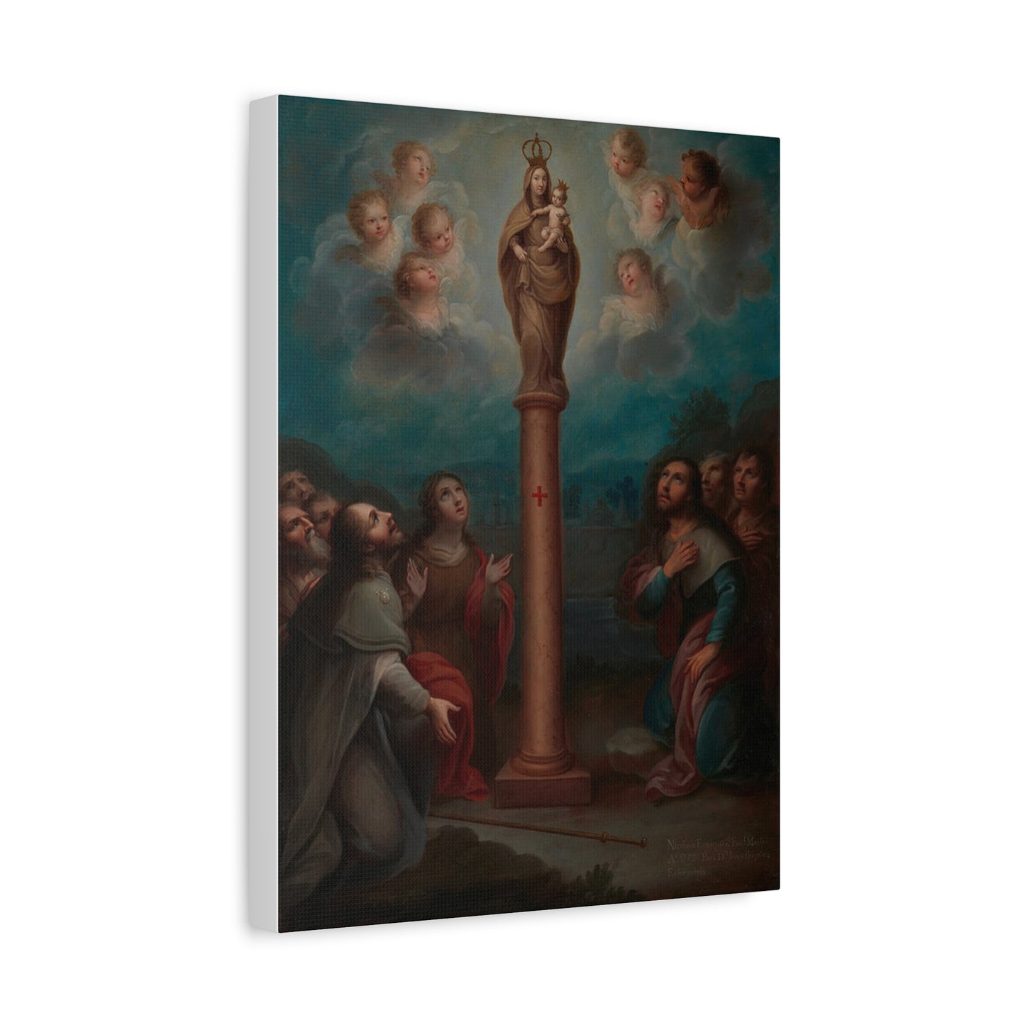 The Apparition of the Virgin of El Pilar to St. James Catholic HQ Print on Canvas Ready To Hang - Virgin Mary Canvas