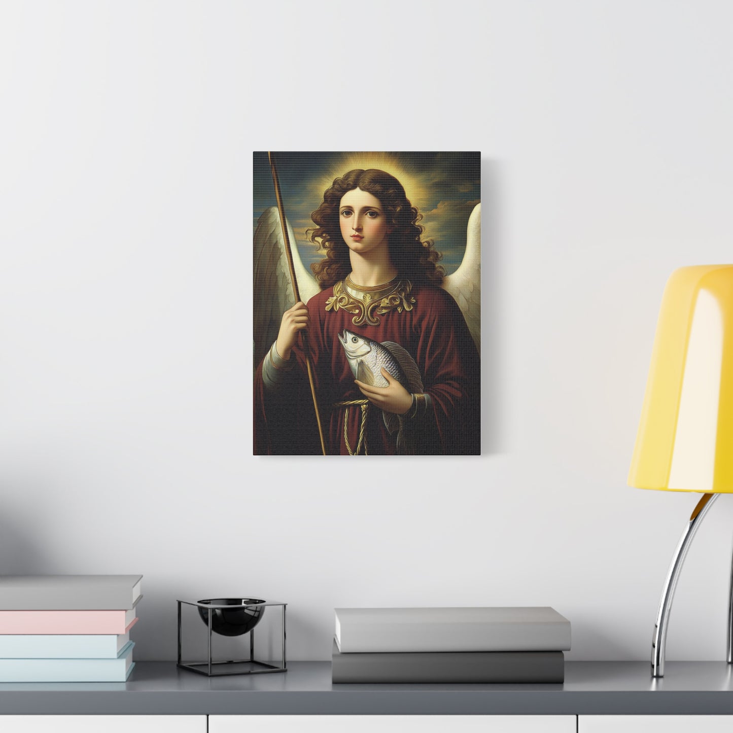 Ready To Hang - St. Rapahel the Archangel Catholic Canvas Wall Art, Christian Decor