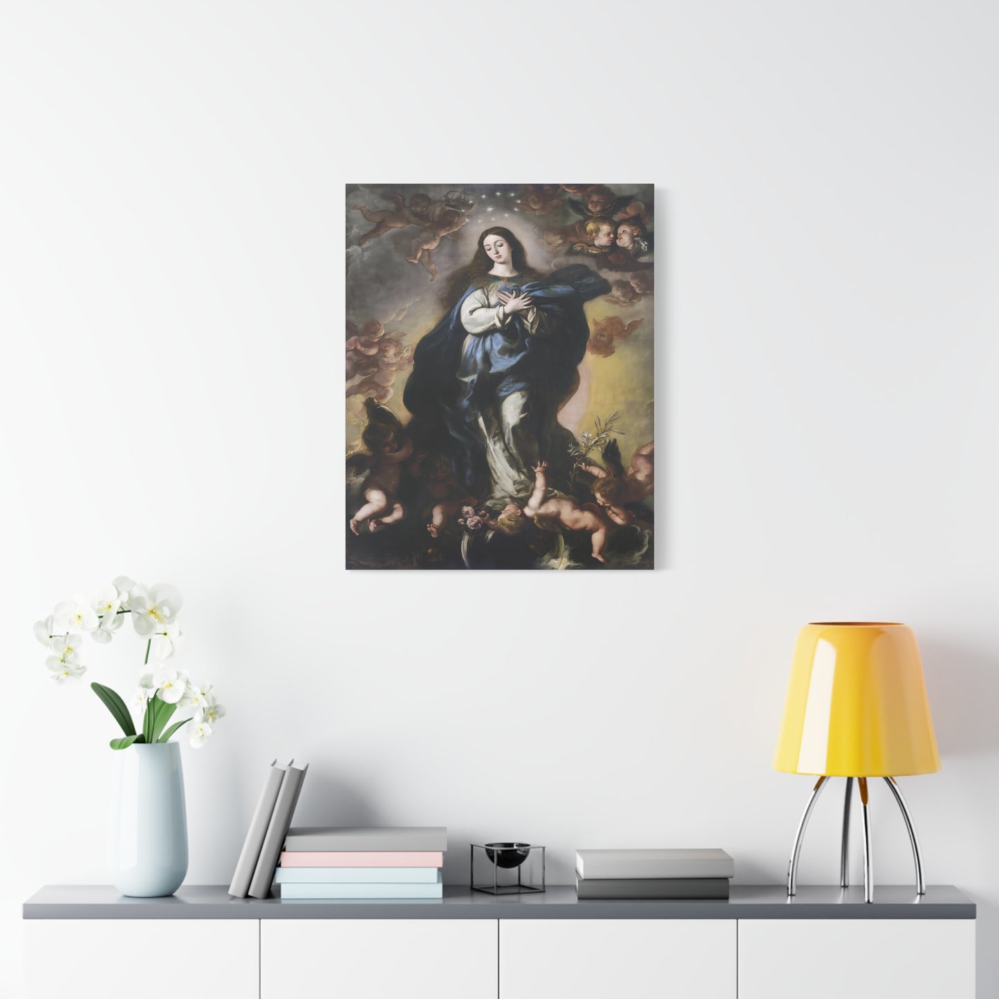 Ready To Hang - Our Lady Mother Mary Immaculate Conception Catholic Canvas Wall Art, Christian Decor