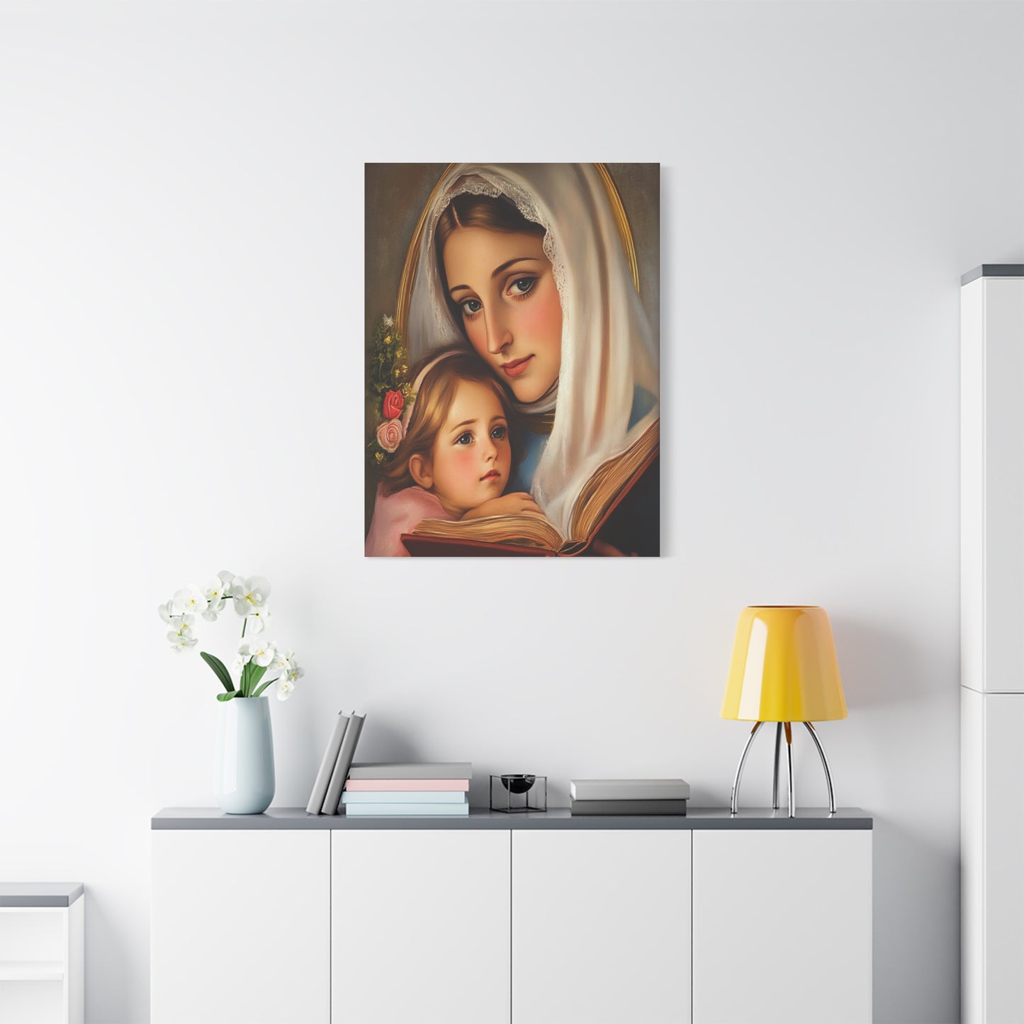 St. Anne and Mary Canvas Print, Catholic Decor Wall, Gift Religious Christian