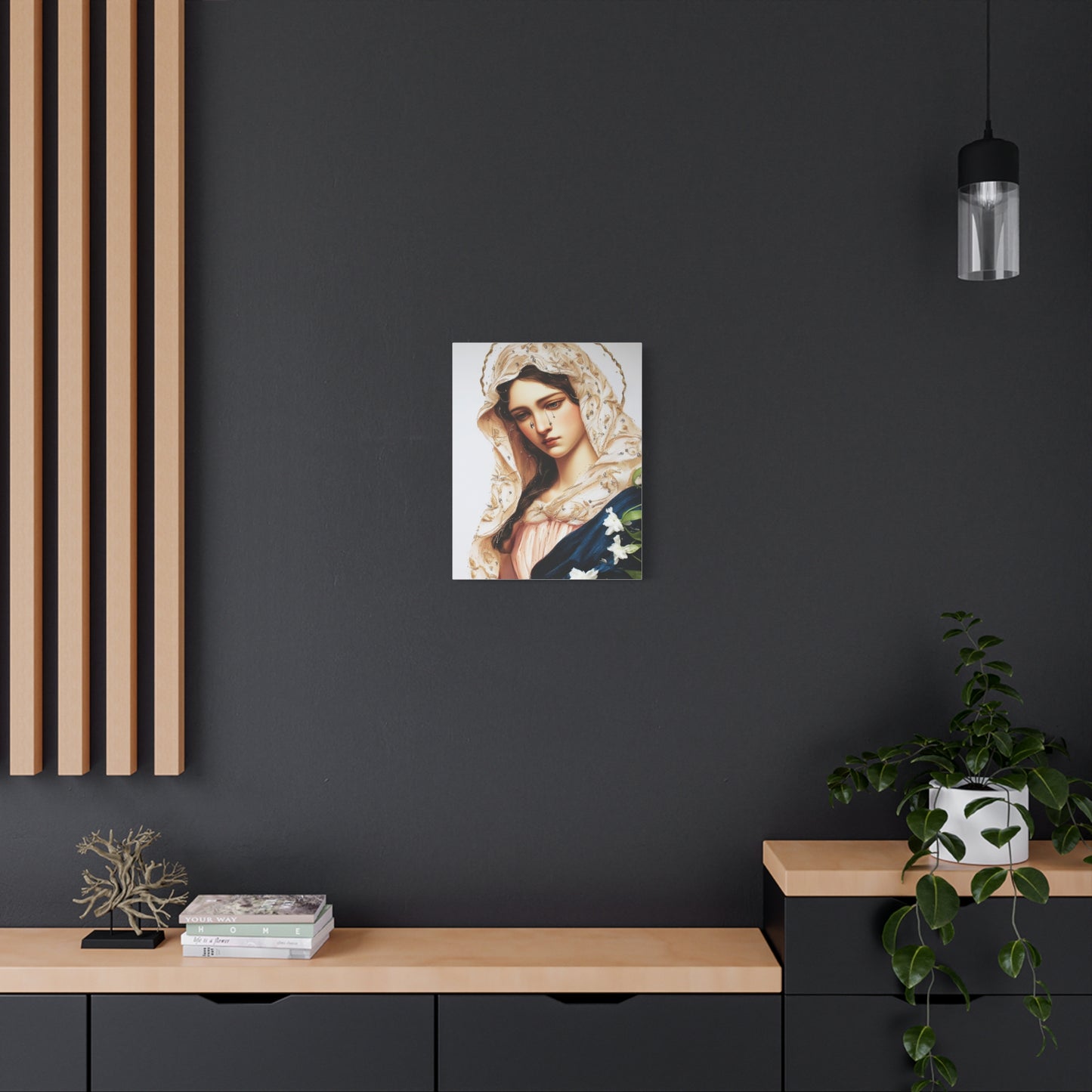 Ready to Hang - Our Lady Tears Catholic Canvas Wall Art, Christian Decor