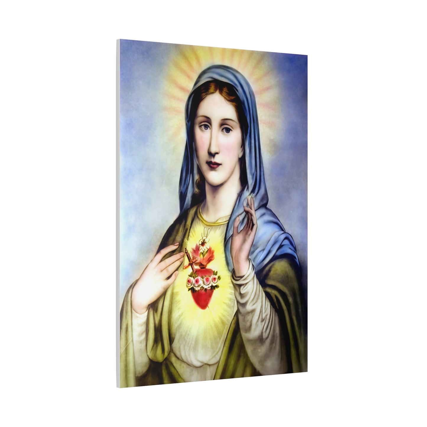 Ready to Hang - Immaculate Heart Virgin Mary Catholic Canvas Wall Art, Christian Decor