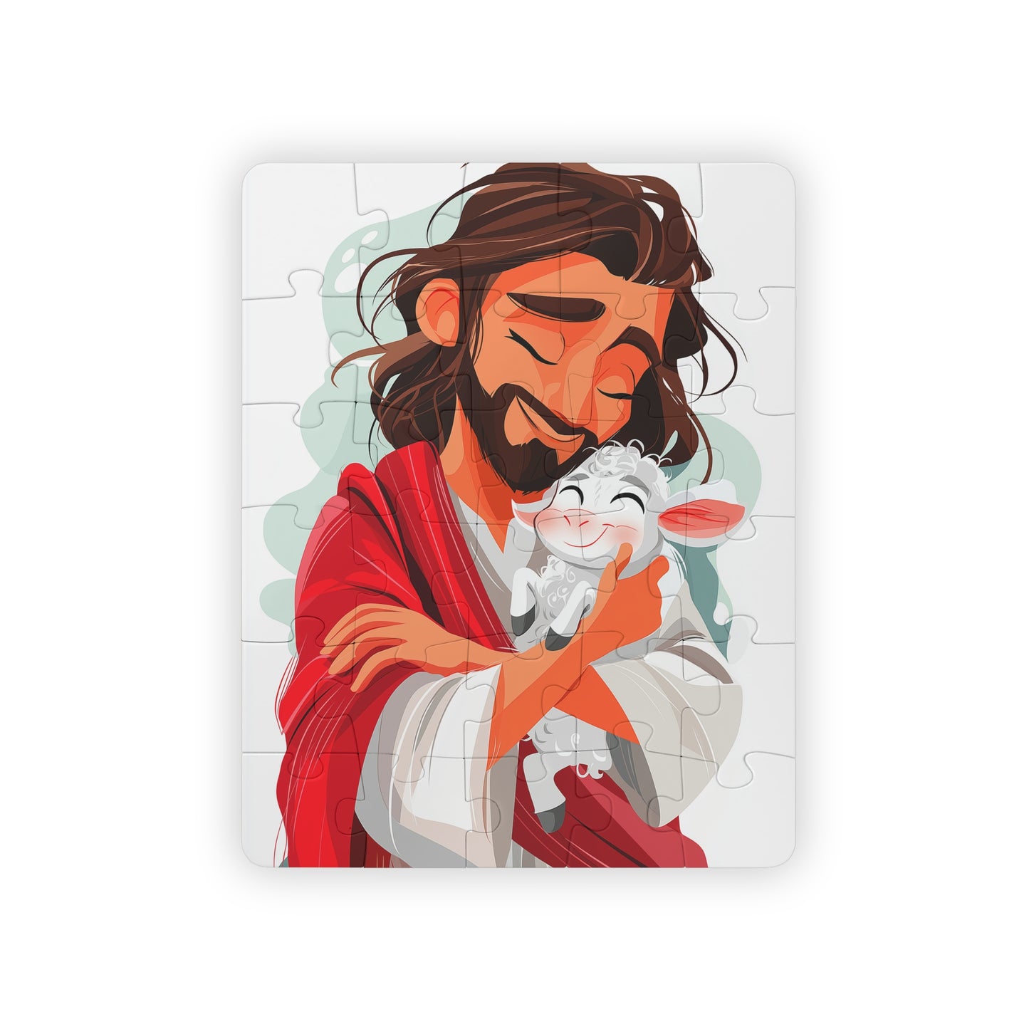 Jesus Christ with Lamb Kids Inspirational Puzzle, 30-Piece Fun Activity for Children