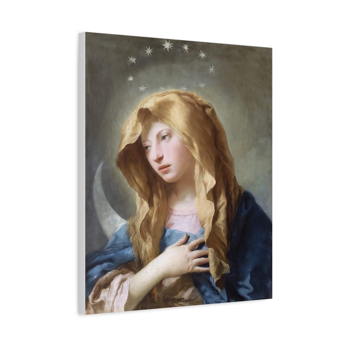 Ready To Hang - Mother Mary Immaculate Conception Art Catholic Canvas Wall Art, Christian Decor