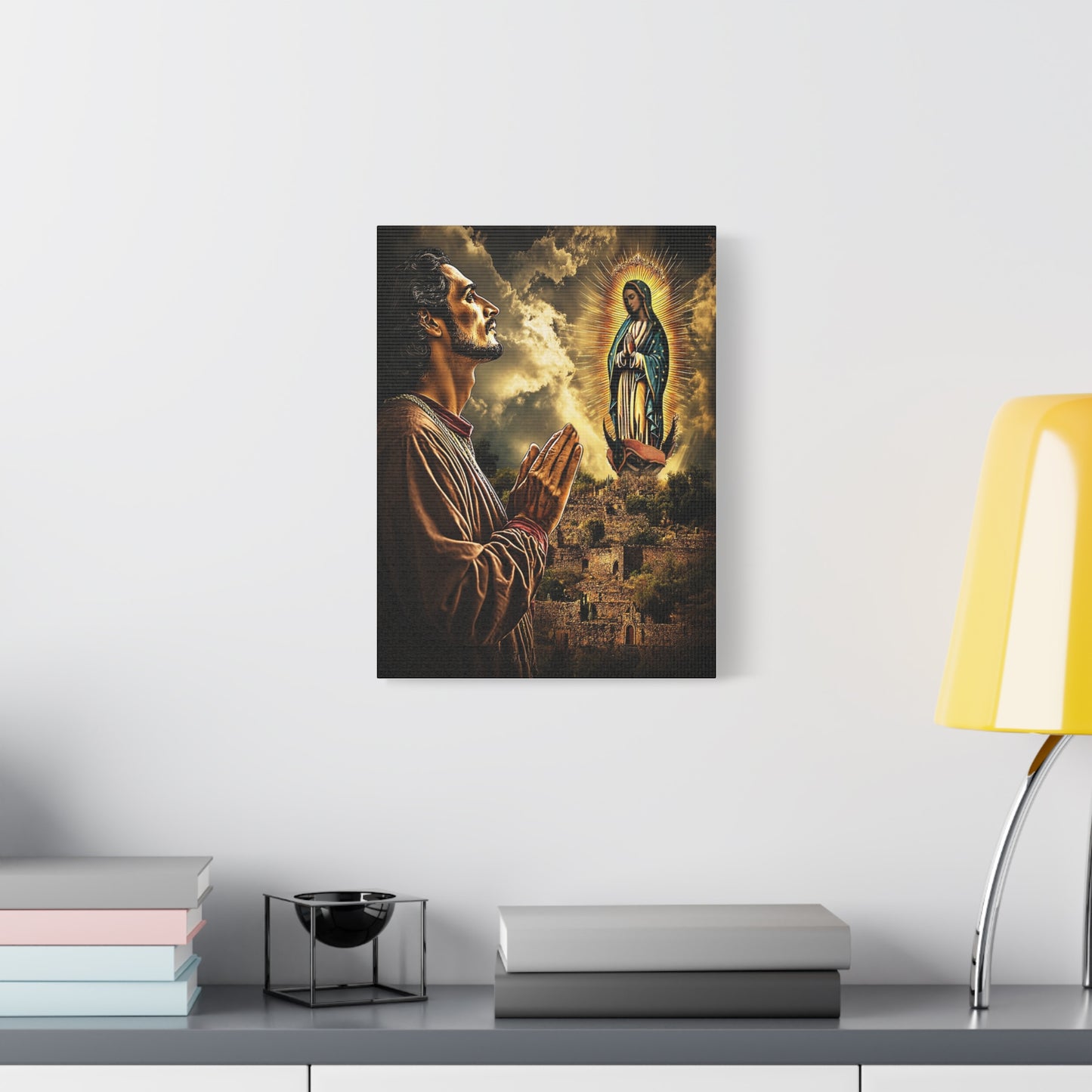 St. Juan Diego Our Lady of Guadalupe Catholic Canvas Wall Art, Christian Decor