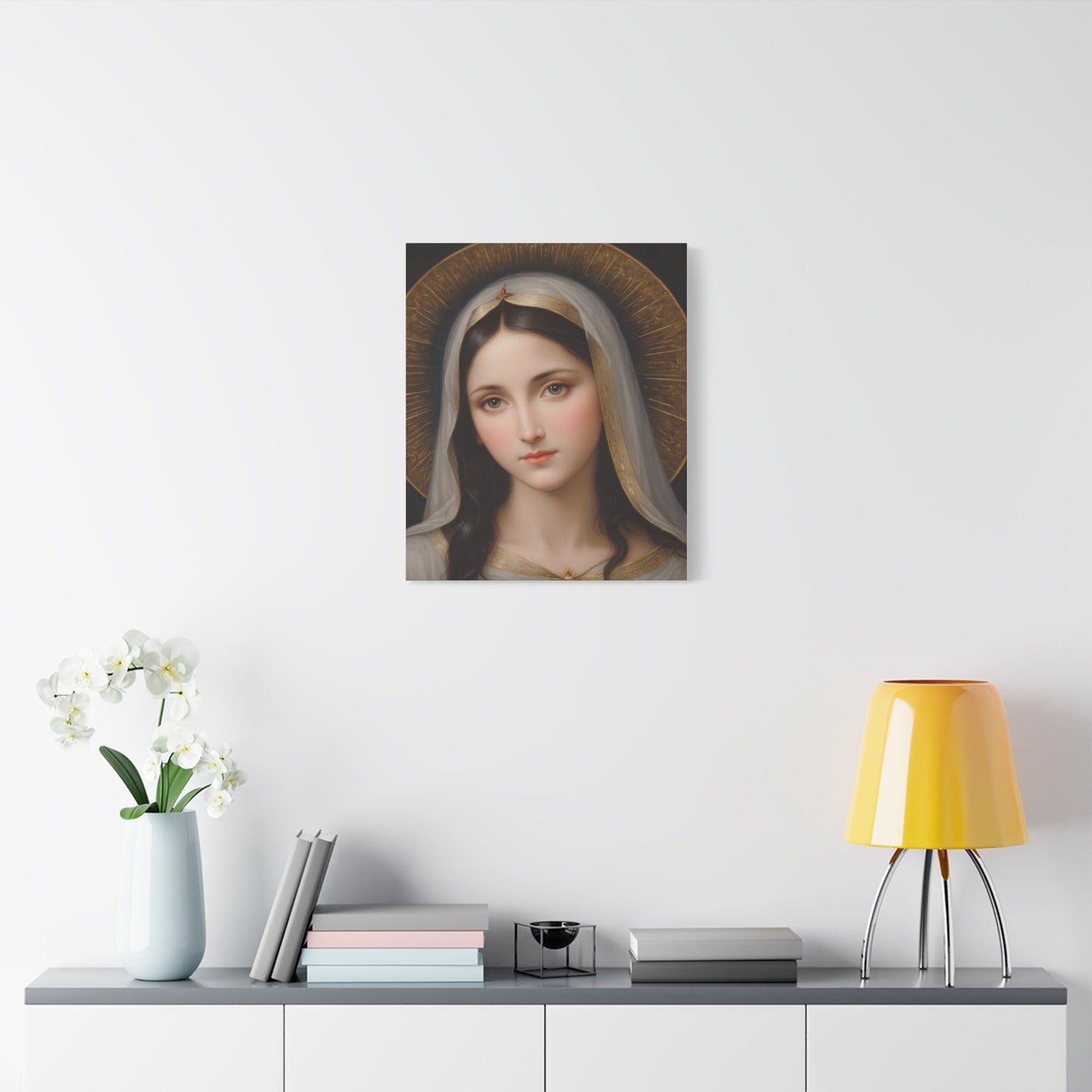 Our Blessed Lady Holy Mary Catholic Canvas Wall Art, Christian Decor