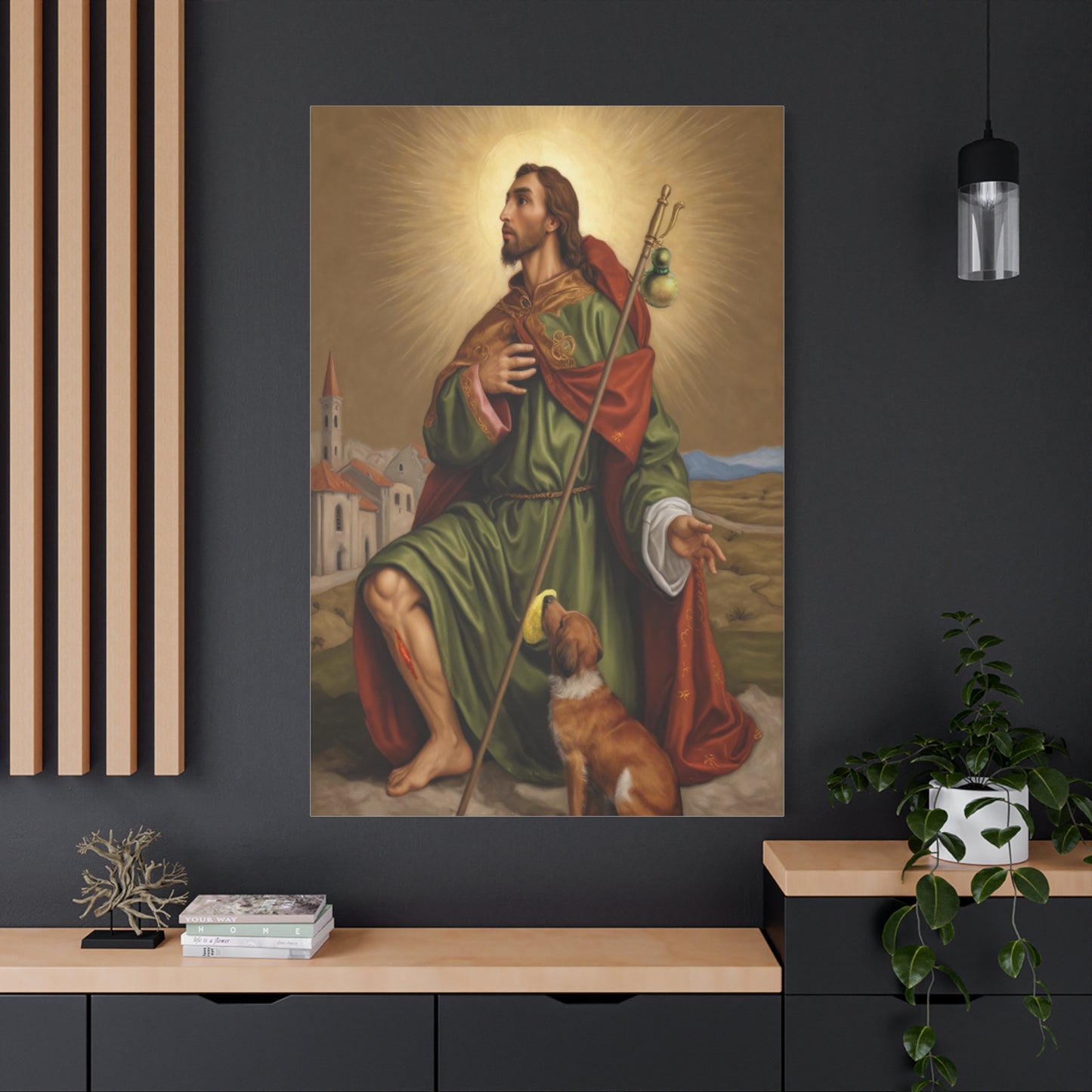 Ready To Hang - St. Roch Rocco Catholic Canvas Wall Art, Christian Decor