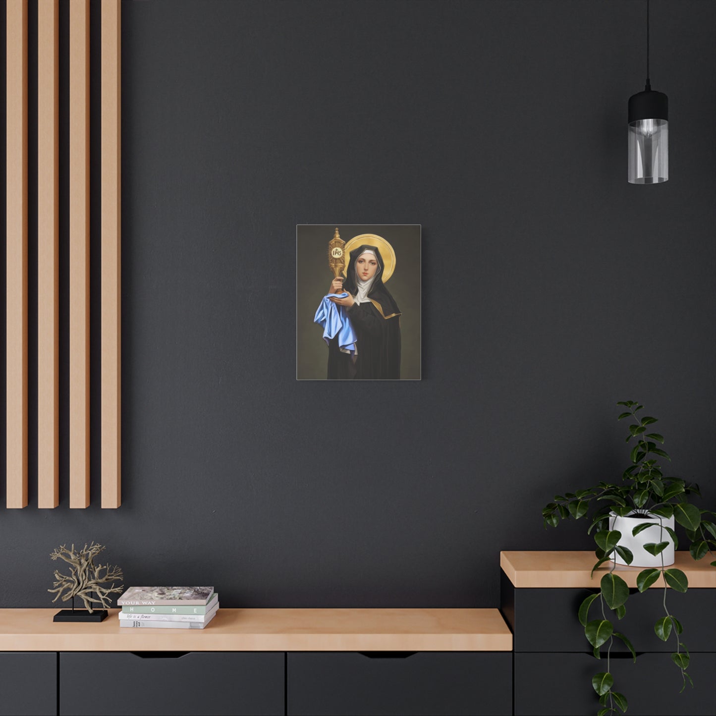 St. Clare of Assisi saint Catholic Canvas Wall Art, Christian Decor