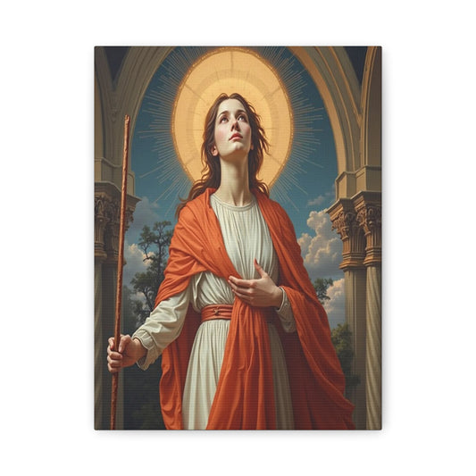 St Bibiana Canvas Print, Catholic Decor Wall, Gift Religious Christian