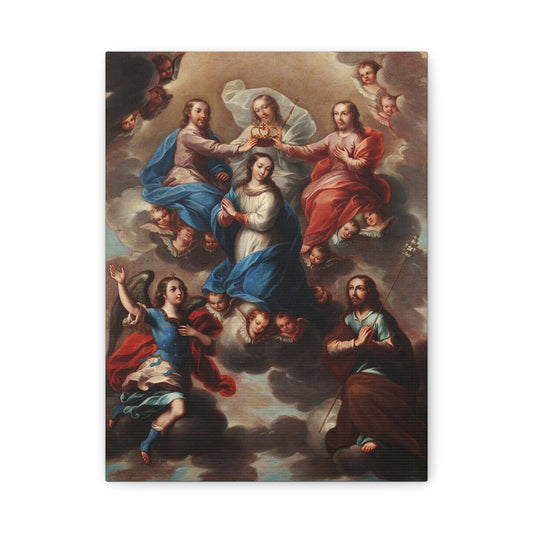 The Crowning of the Virgin Catholic HQ Print on Canvas Ready To Hang - Virgin Mary Canvas