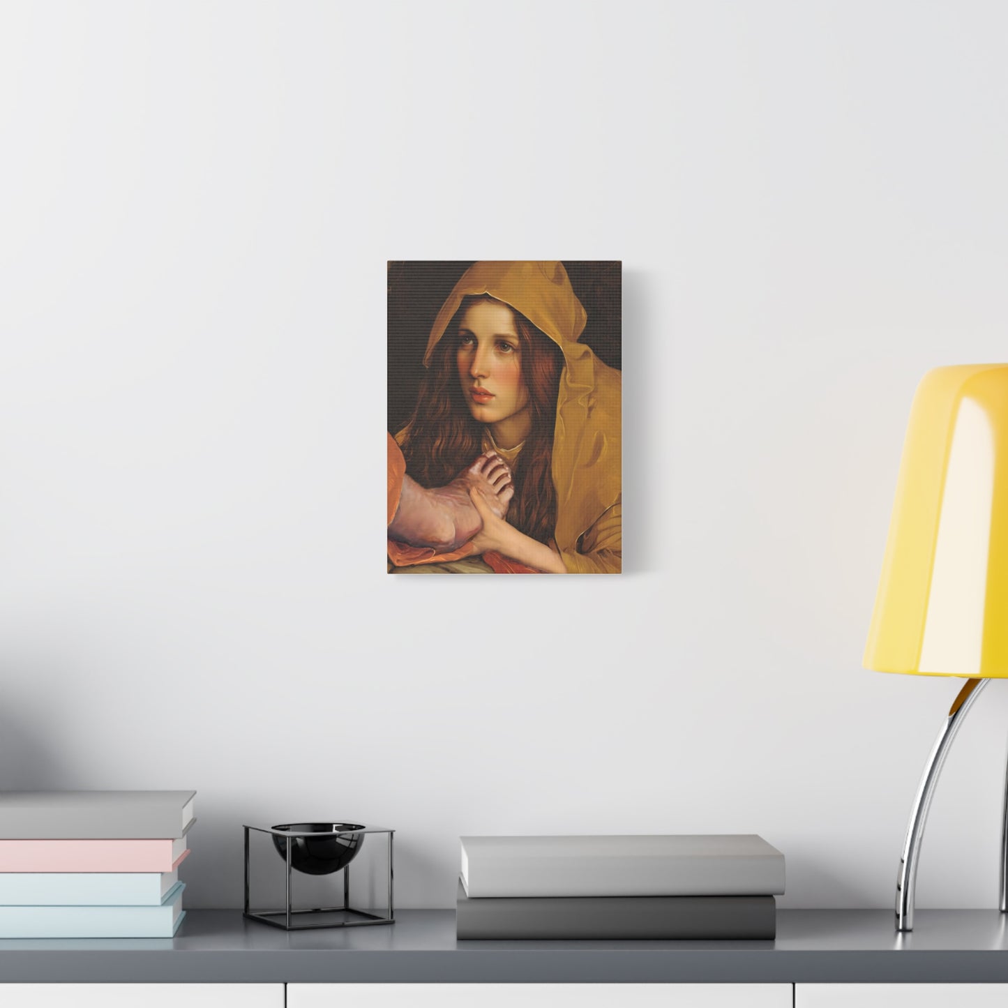 St. Mary Magdalene Anointing Jesus Feet Catholic Canvas Wall Art, Christian Decor