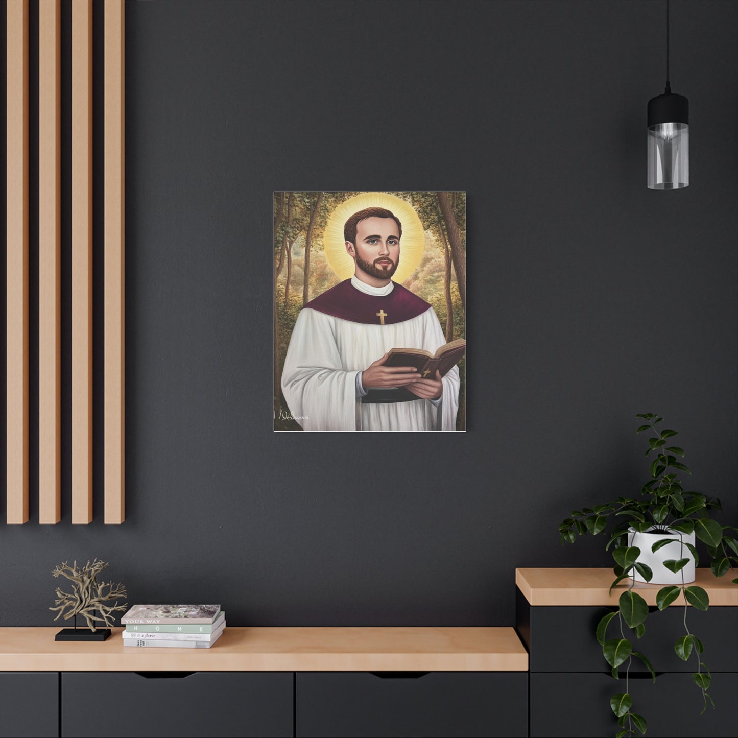 St. Gabriel Lalemant Catholic Canvas Wall Art, Christian Decor