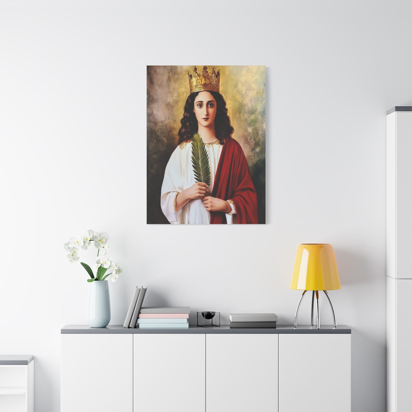 St Barbara Canvas Print, Catholic Decor Wall, Gift Religious Christian