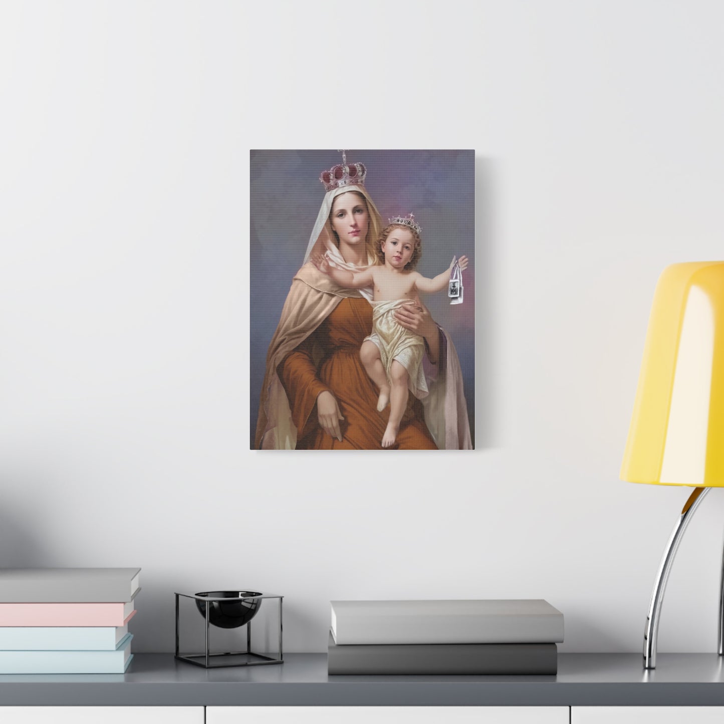 Our Lady of Mount Carmel Catholic Canvas Wall Art, Christian Decor