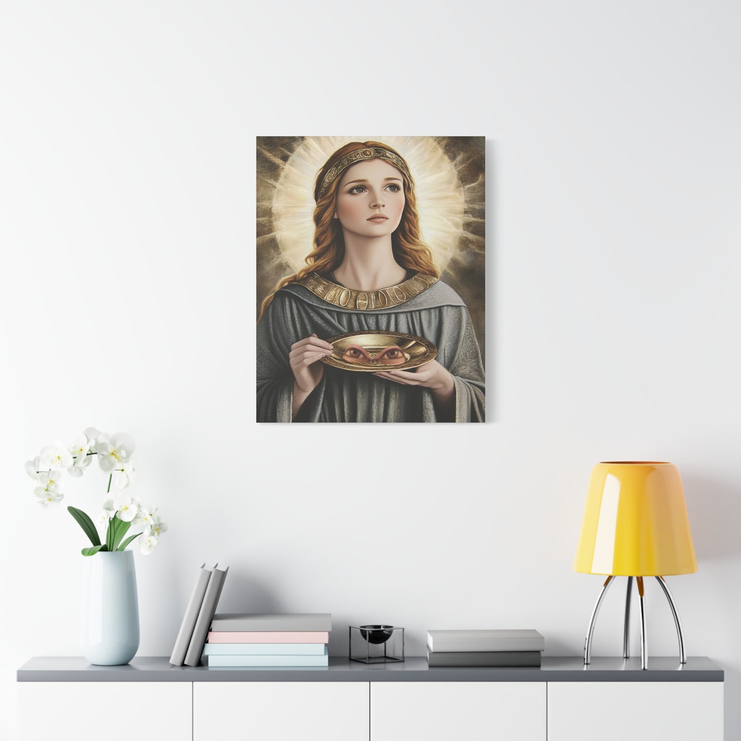 St. Lucy Catholic Canvas Wall Art, Christian Decor