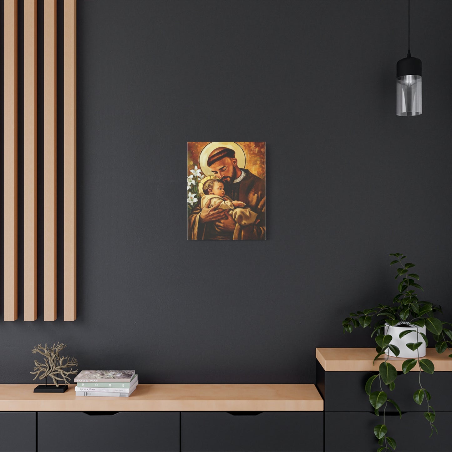 St. Anthony of Padua Canvas Print, Catholic Decor Wall, Gift Religious Christian