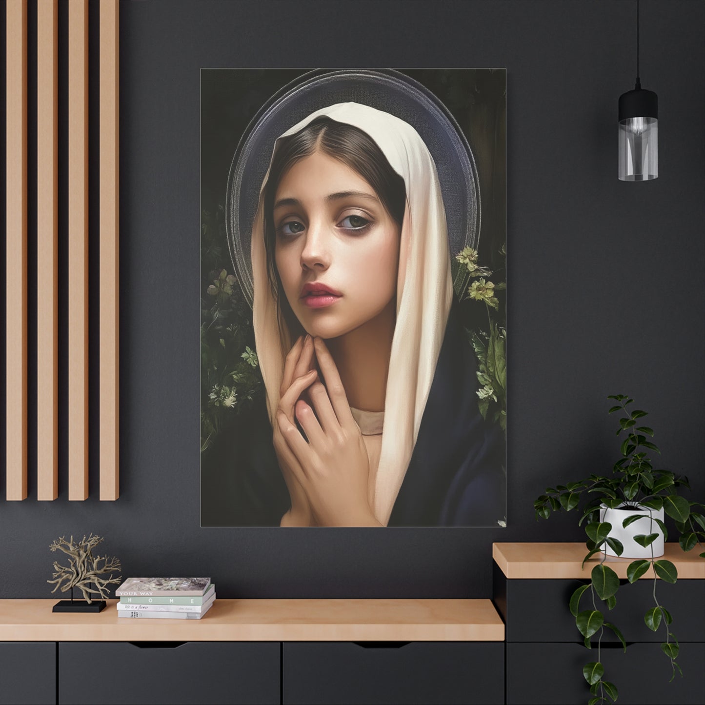 St. Elizabeth of Hungary Catholic Canvas Wall Art, Christian Decor