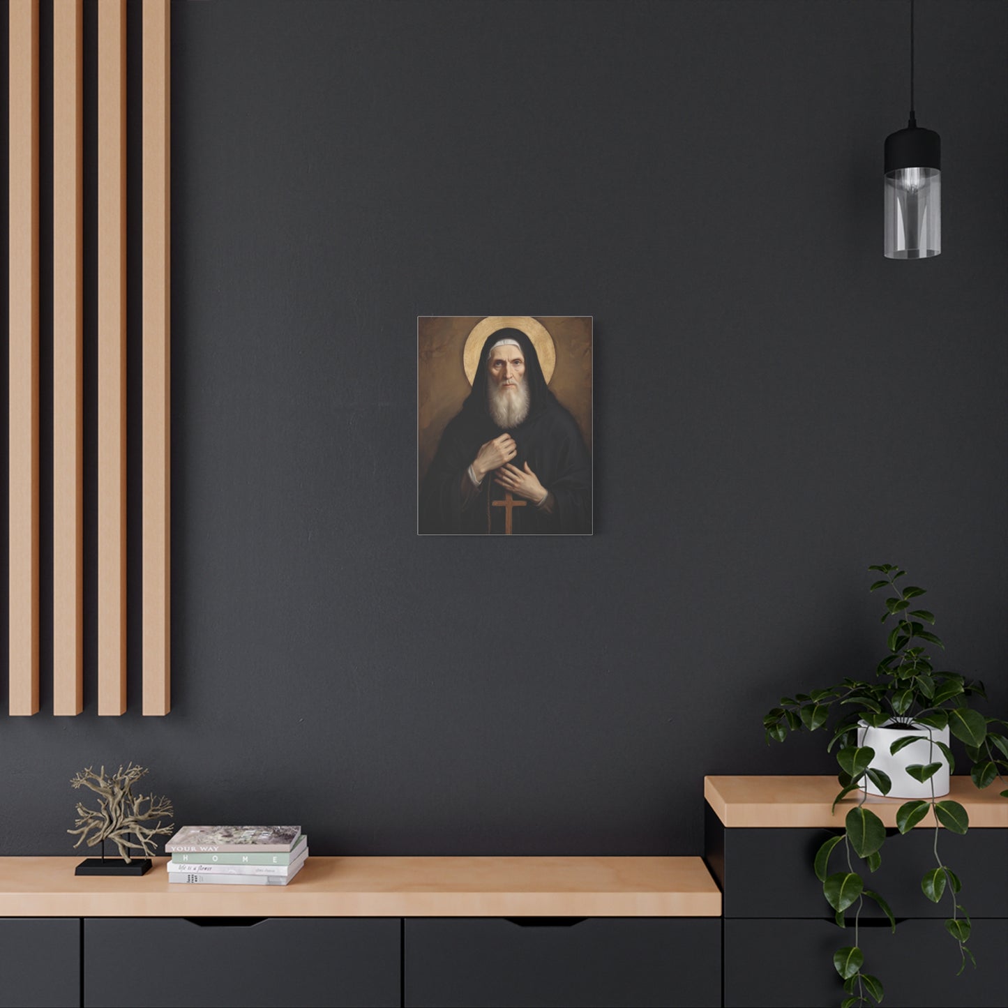 St Benedict of Nursia Canvas Print, Catholic Decor Wall, Gift Religious Christian