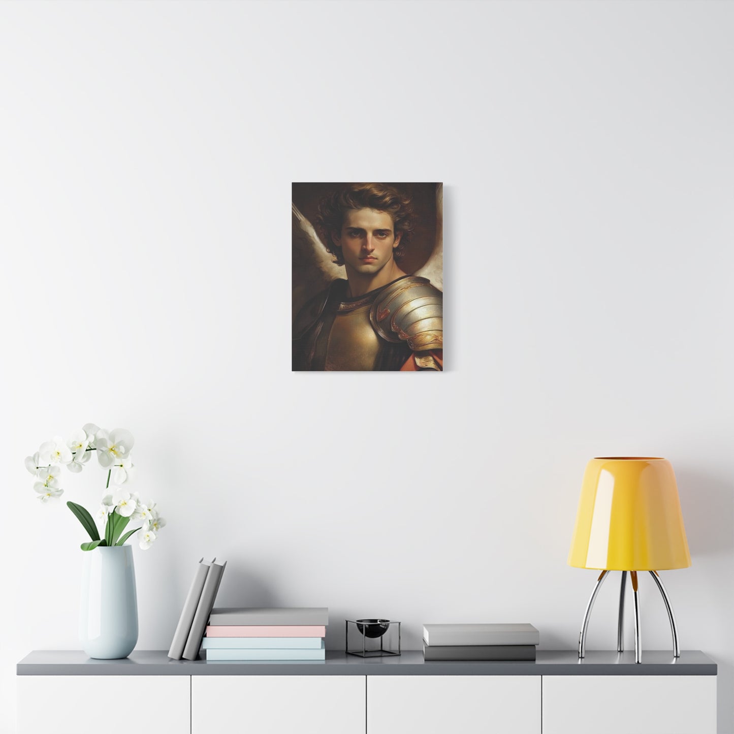 Michael the Archangel Catholic Canvas Wall Art, Christian Decor