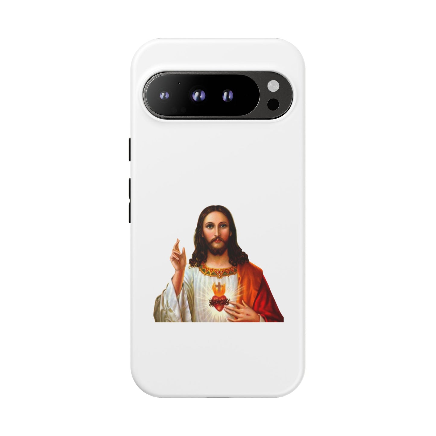 Artistic Phone Case Featuring Jesus, Tough Phone Case, Christian Gift, Religious Phone Cover, Inspirational Phone Accessory, Unique Jesus