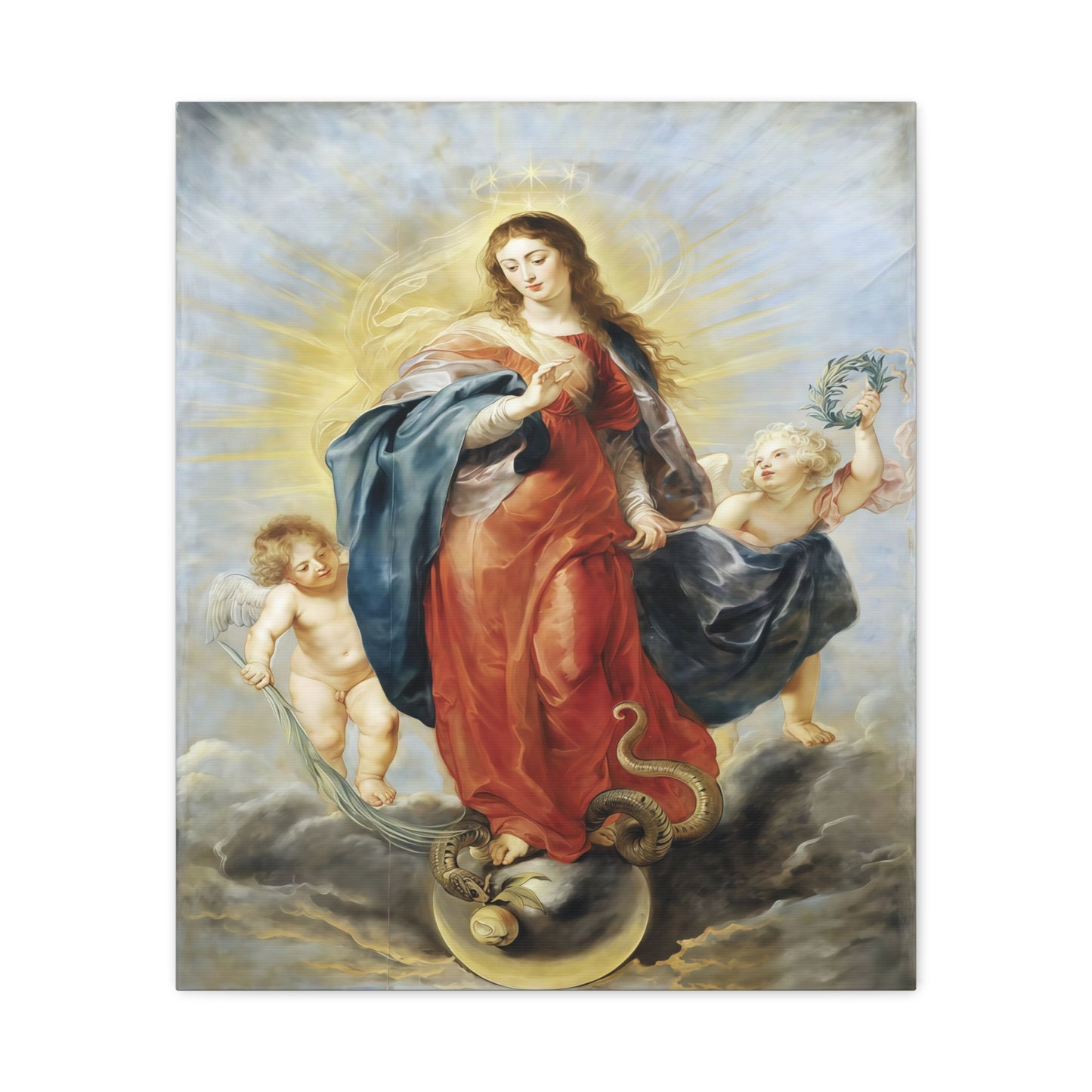 Ready To Hang - Mother Mary Immaculate Conception Catholic Canvas Wall Art, Christian Decor Our Lady