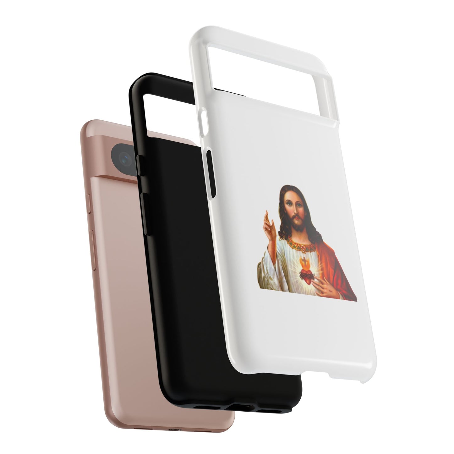 Artistic Phone Case Featuring Jesus, Tough Phone Case, Christian Gift, Religious Phone Cover, Inspirational Phone Accessory, Unique Jesus