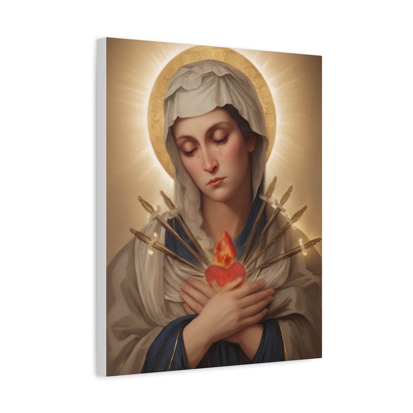 Ready to Hang - Mary Our Lady Of Sorrows Catholic Canvas Wall Art, Christian Decor